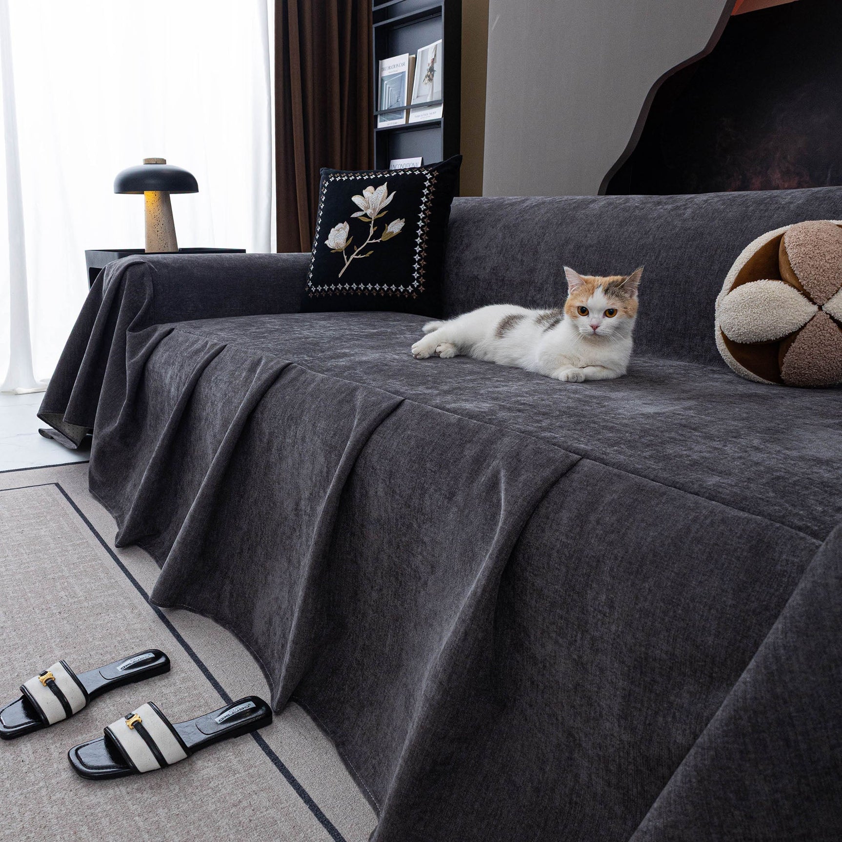 Waterproof Couch Cover Throw, Non Slip Furniture Protector for Leather & Fabric Sofa - Ornate Home