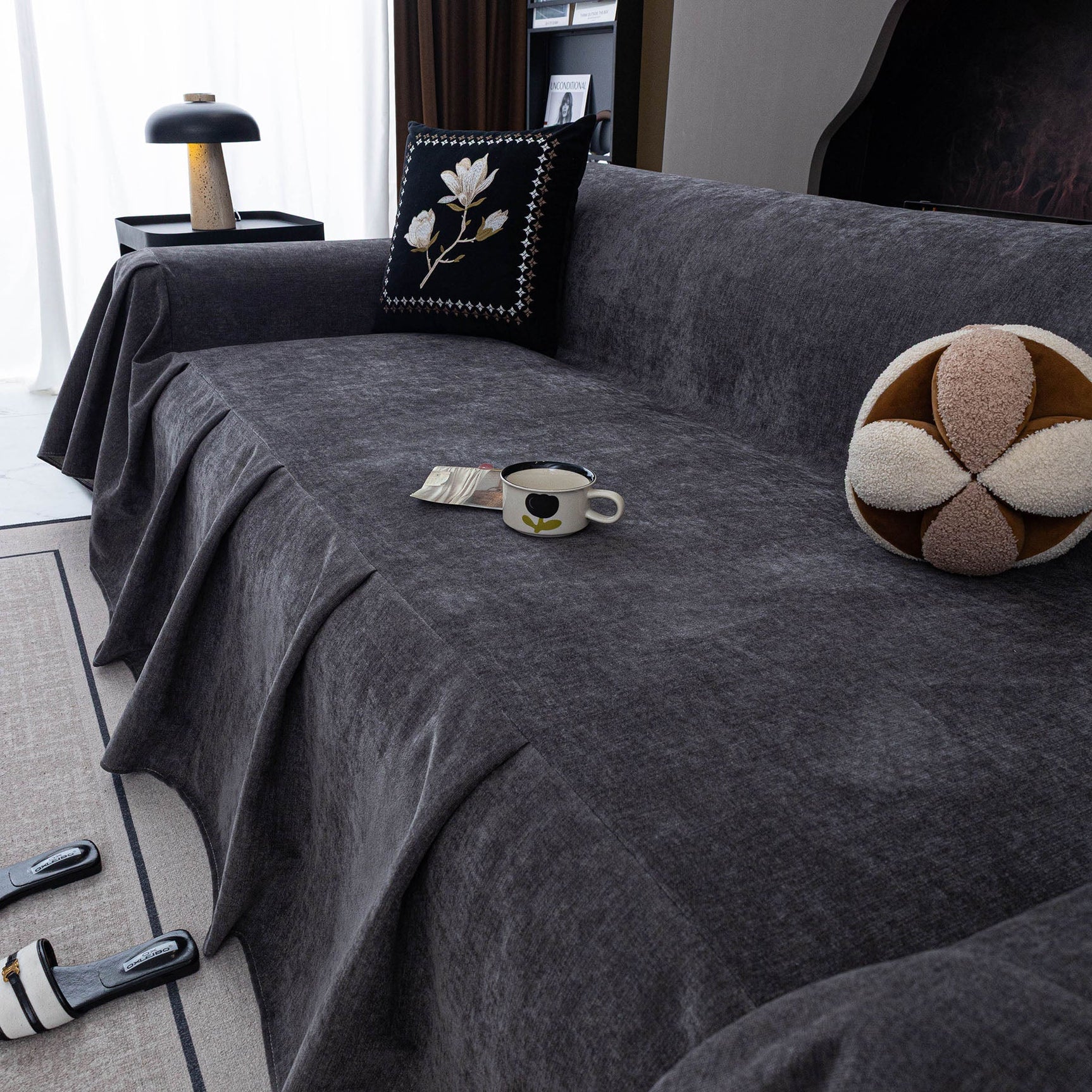 Waterproof Couch Cover Throw, Non Slip Furniture Protector for Leather & Fabric Sofa - Ornate Home