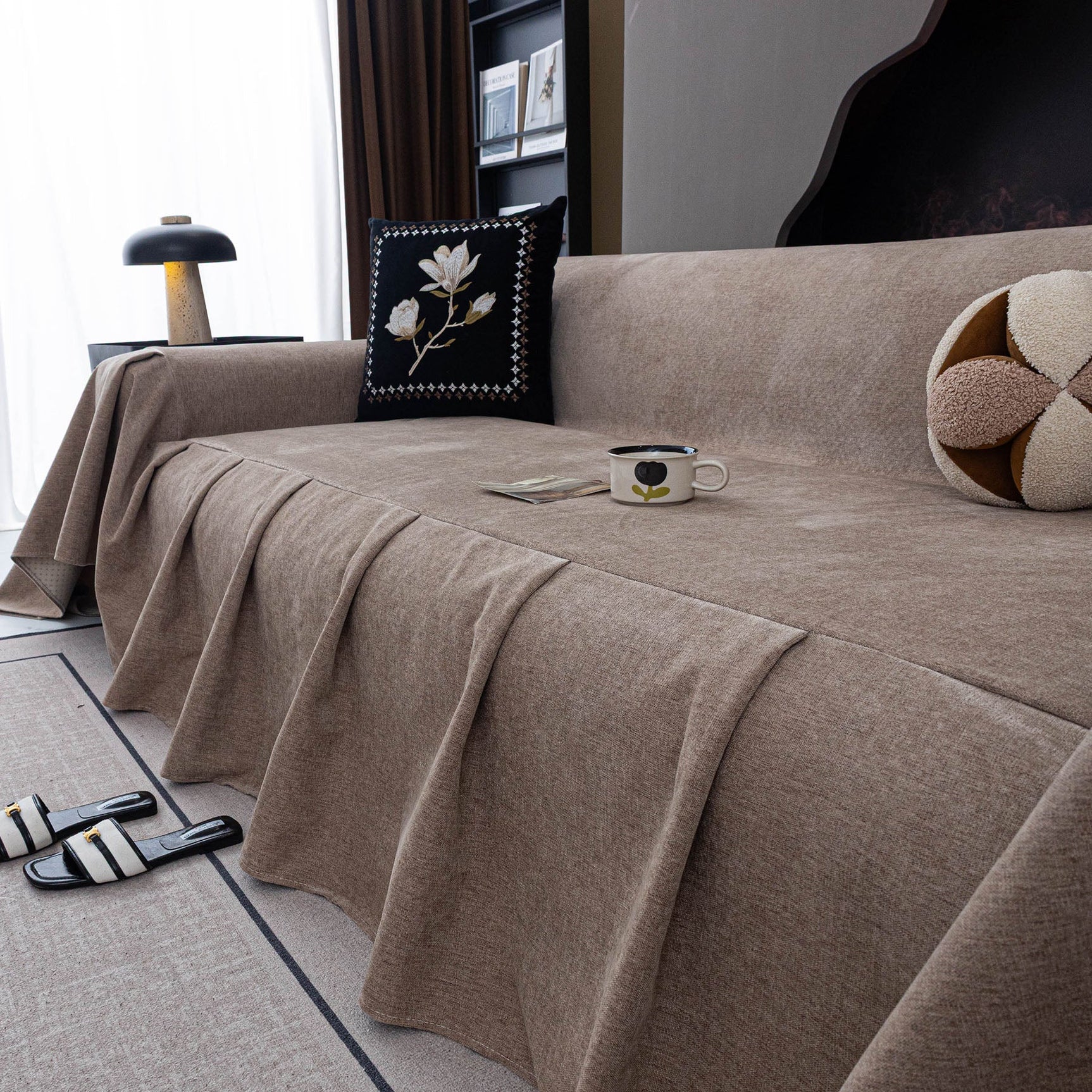 Waterproof Couch Cover Throw, Non Slip Furniture Protector for Leather & Fabric Sofa - Ornate Home