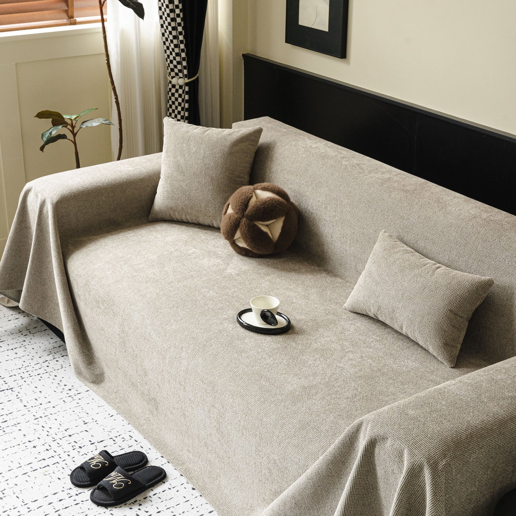 Waterproof Couch Throw Cover for Dogs, Non Slip Slipcover for Leather Fabric Sofa - Ornate Home