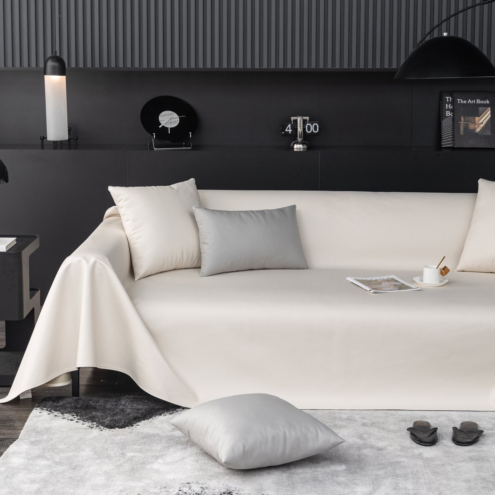 Waterproof Faux Leather Couch Throw Covers, Pet Couch Cover, Non Slip Furniture Covers for Leather Sofas - Ornate Home