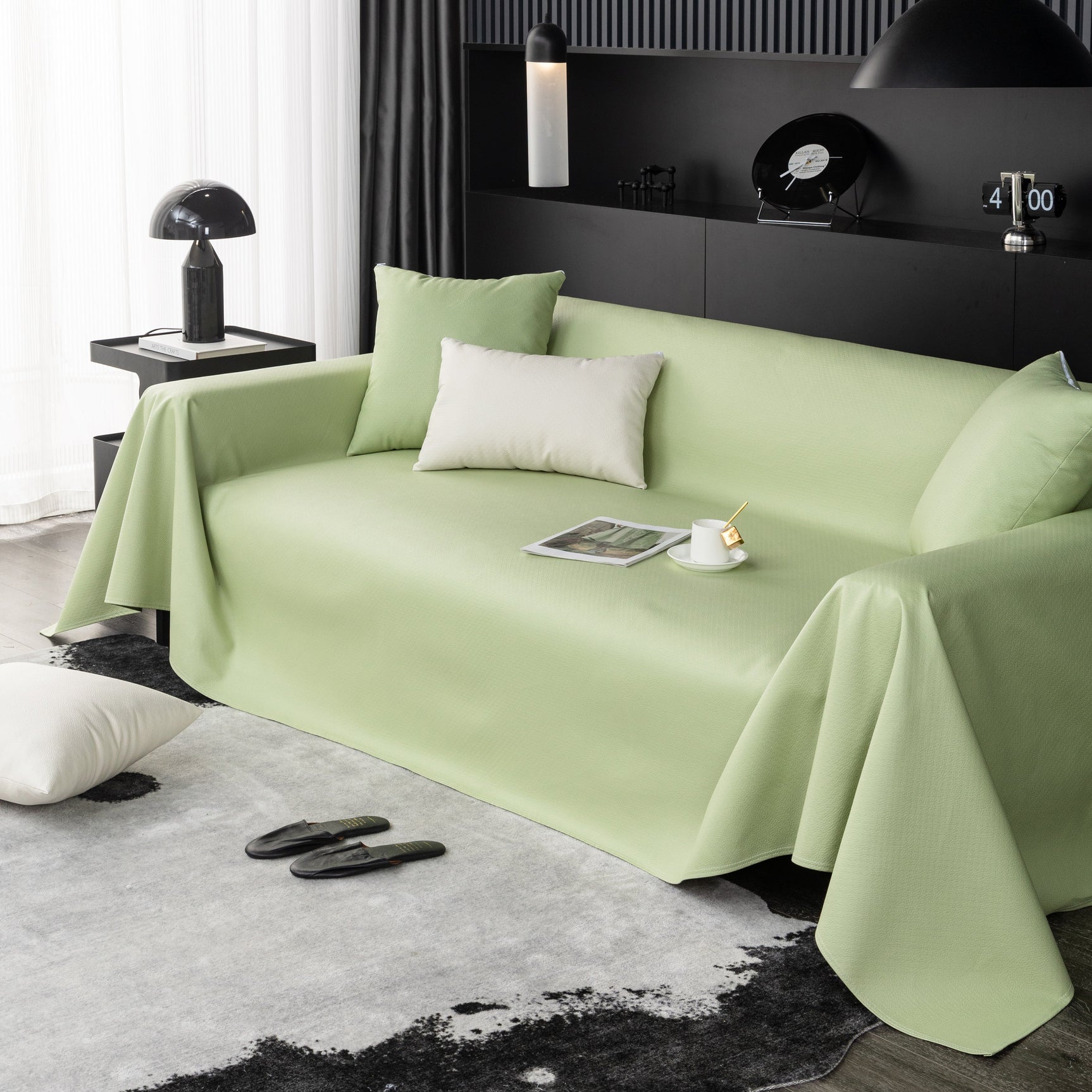 Waterproof Faux Leather Couch Throw Covers, Pet Couch Cover, Non Slip Furniture Covers for Leather Sofas - Ornate Home