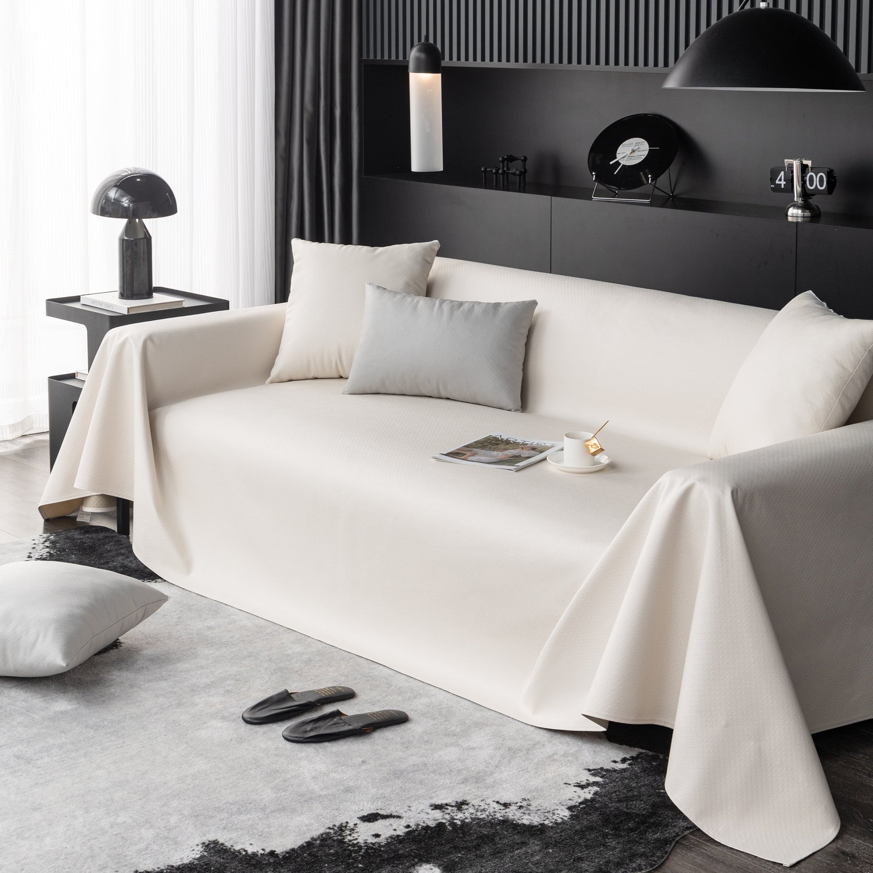Waterproof Faux Leather Couch Throw Covers, Pet Couch Cover, Non Slip Furniture Covers for Leather Sofas - Ornate Home