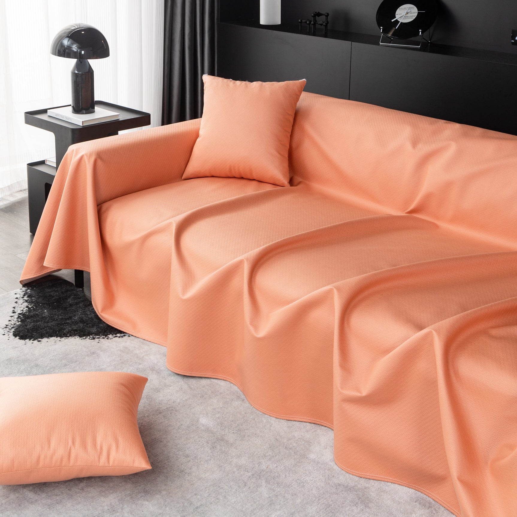 Waterproof Faux Leather Couch Throw Covers, Pet Couch Cover, Non Slip Furniture Covers for Leather Sofas - Ornate Home