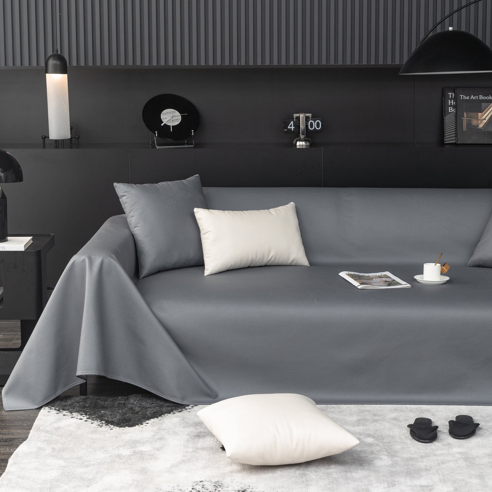 Waterproof Faux Leather Couch Throw Covers, Pet Couch Cover, Non Slip Furniture Covers for Leather Sofas - Ornate Home