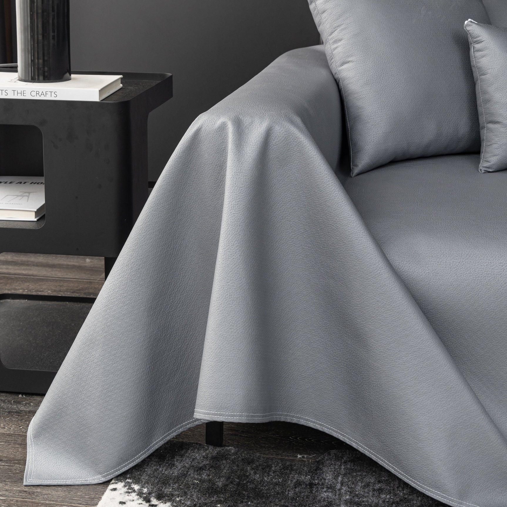 Waterproof Faux Leather Couch Throw Covers, Pet Couch Cover, Non Slip Furniture Covers for Leather Sofas - Ornate Home