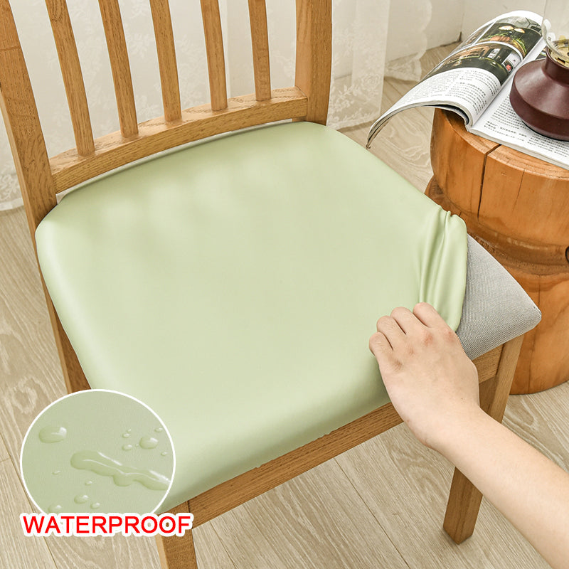 Waterproof PU Leather Square Chair Seat Cover Kitchen Dining Seat Slipcovers - Ornate Home