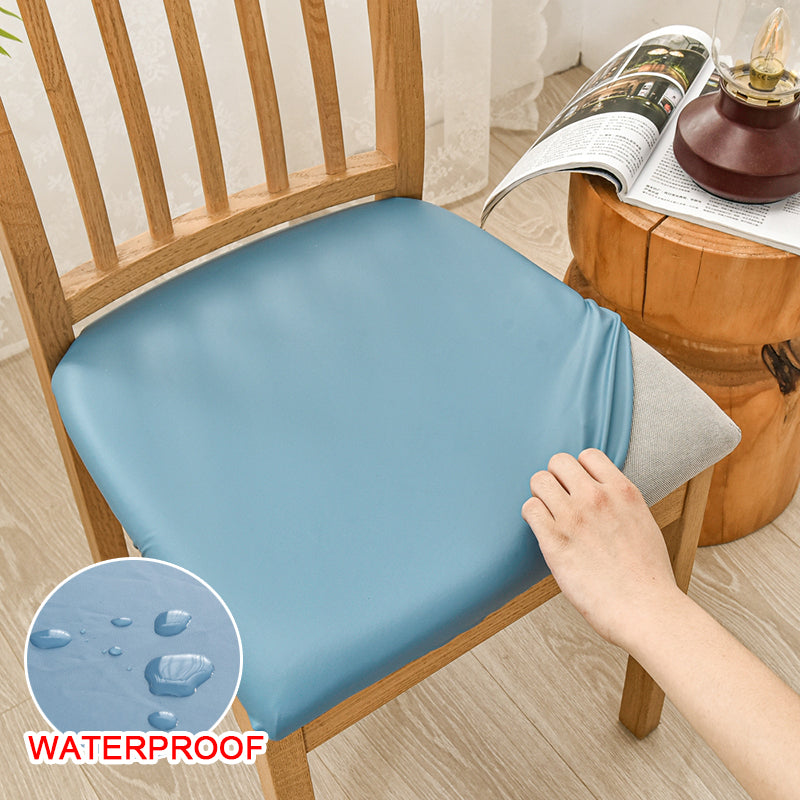 Waterproof PU Leather Square Chair Seat Cover Kitchen Dining Seat Slipcovers - Ornate Home