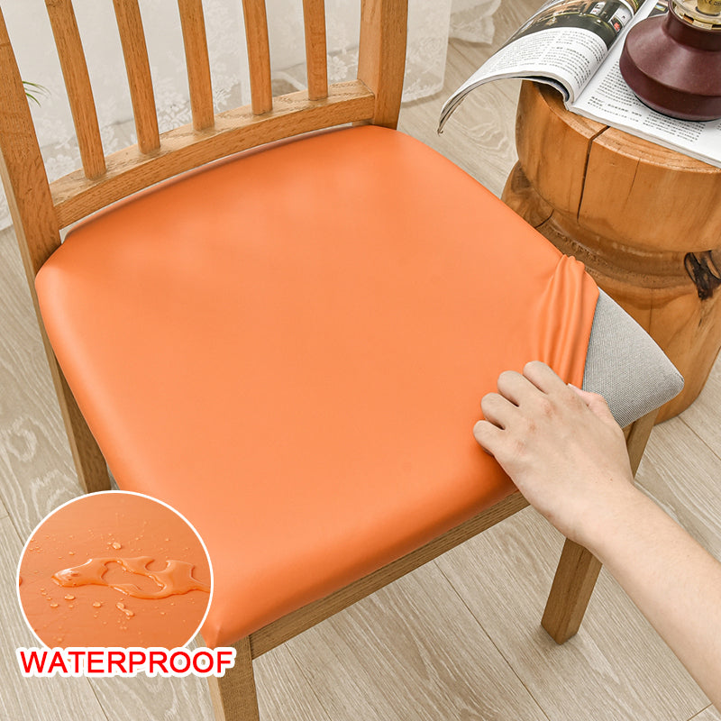 Waterproof PU Leather Square Chair Seat Cover Kitchen Dining Seat Slipcovers - Ornate Home