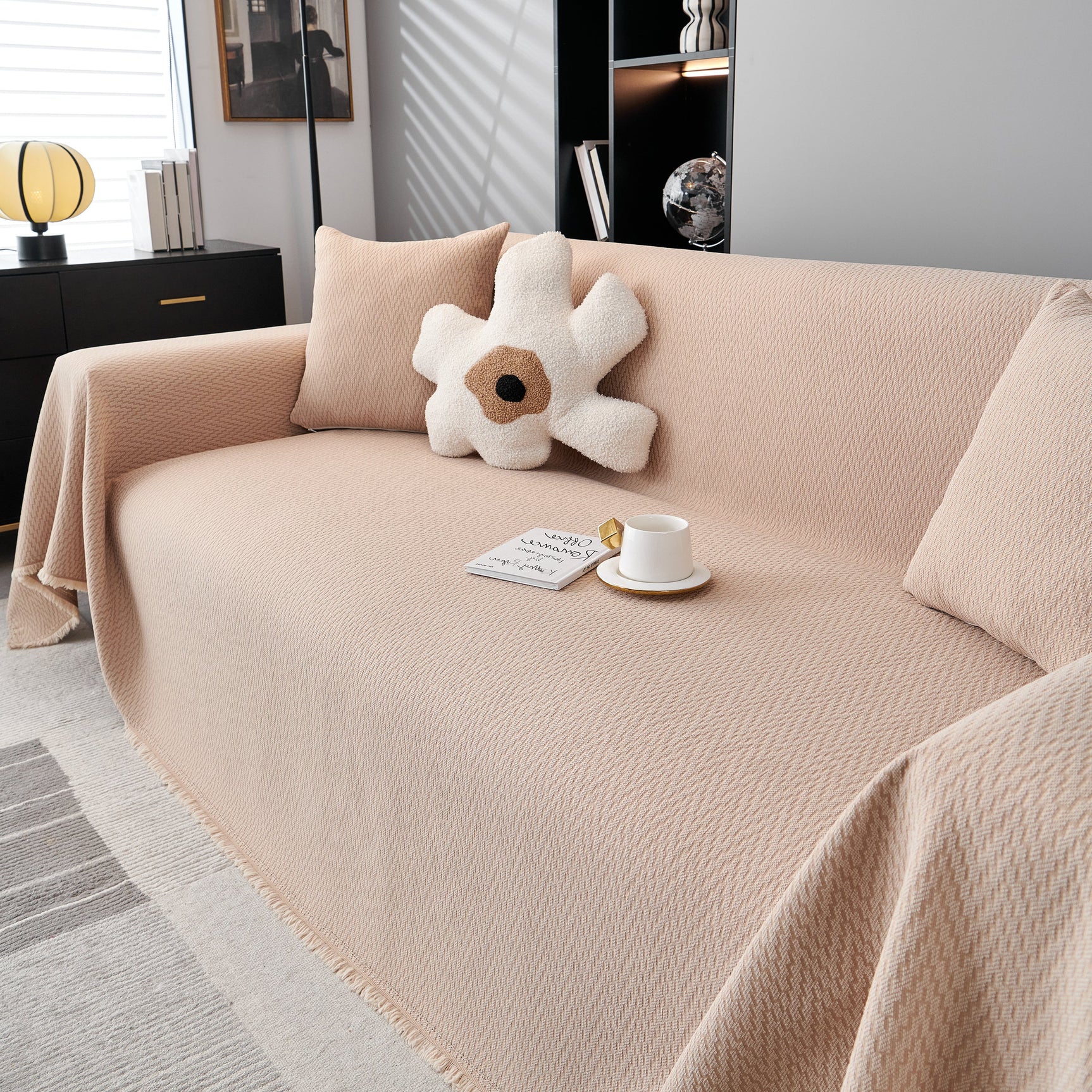Waterproof Scratch Proof Herringbone Large Throw Blanket for Couch, Chenille Couch Cushion Covers for Pets - Ornate Home