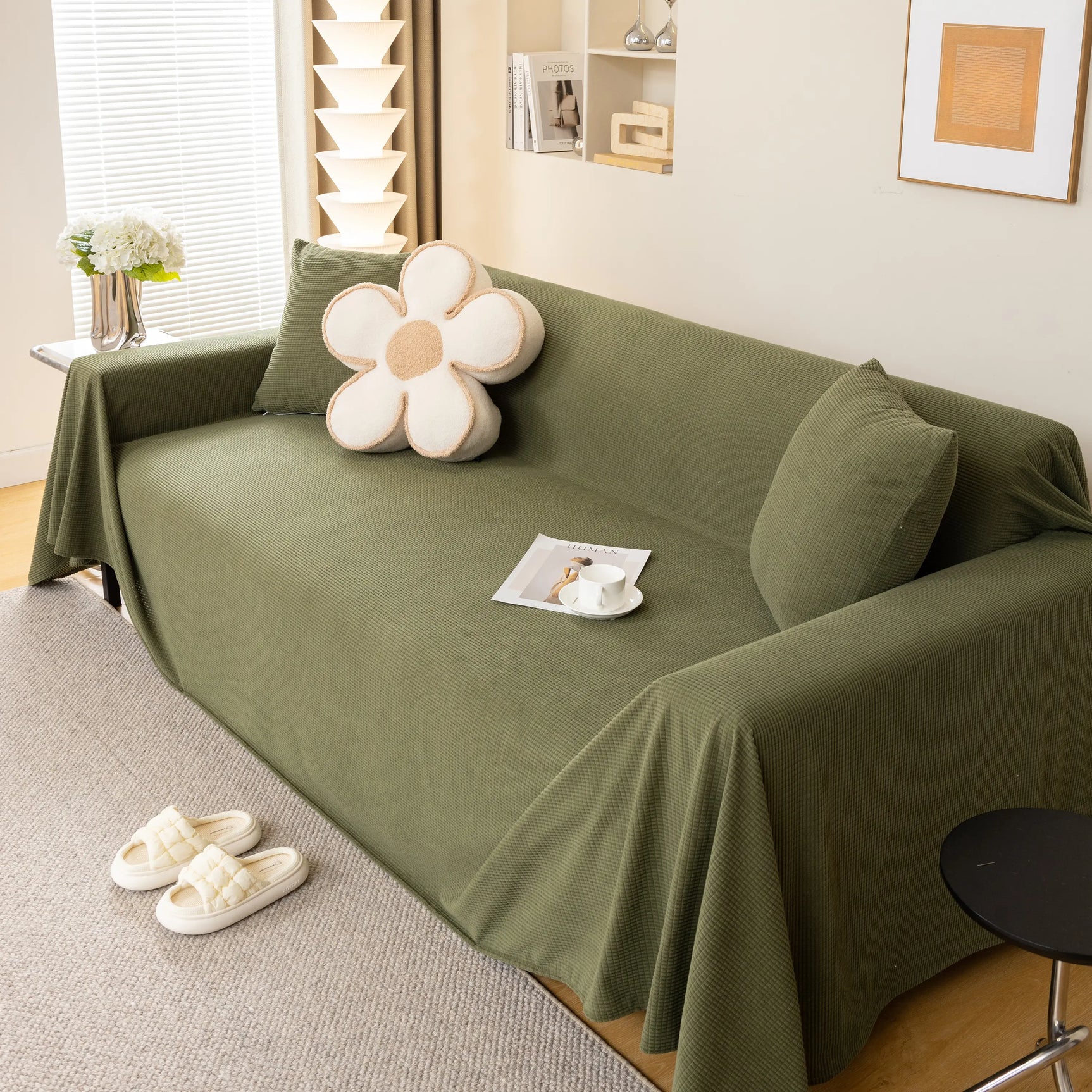 Waterproof Soft Cotton Plush Couch Cover Blanket, Extra Large Furniture Decoration Cover Sofa Slipcovers - Ornate Home