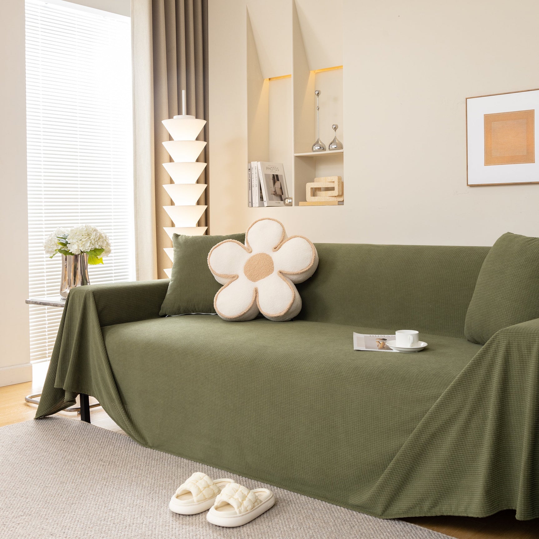 Waterproof Soft Cotton Plush Couch Cover Blanket, Extra Large Furniture Decoration Cover Sofa Slipcovers - Ornate Home