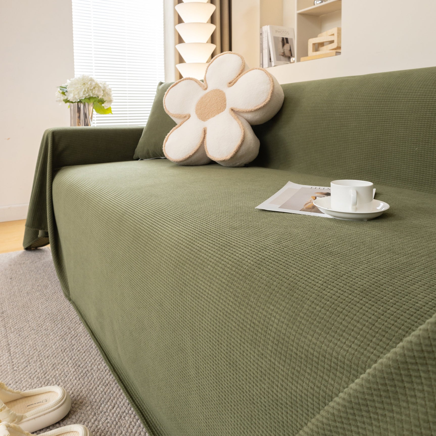 Waterproof Soft Cotton Plush Couch Cover Blanket, Extra Large Furniture Decoration Cover Sofa Slipcovers - Ornate Home