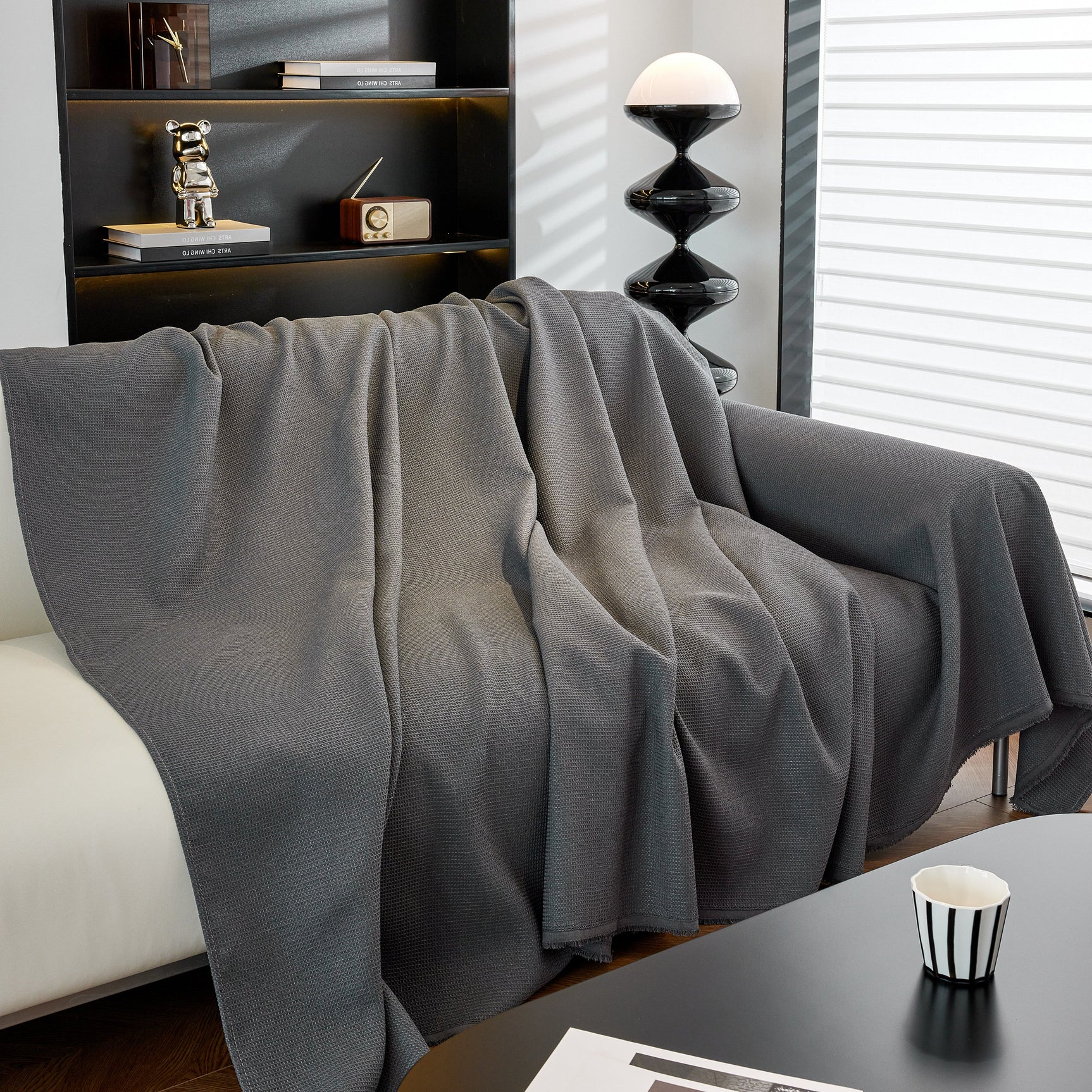 Waterproof Waffle Lattice Sofa Throw, Sofa Towel Cover for Couches, Simple Sofa Cover Blanket - Ornate Home