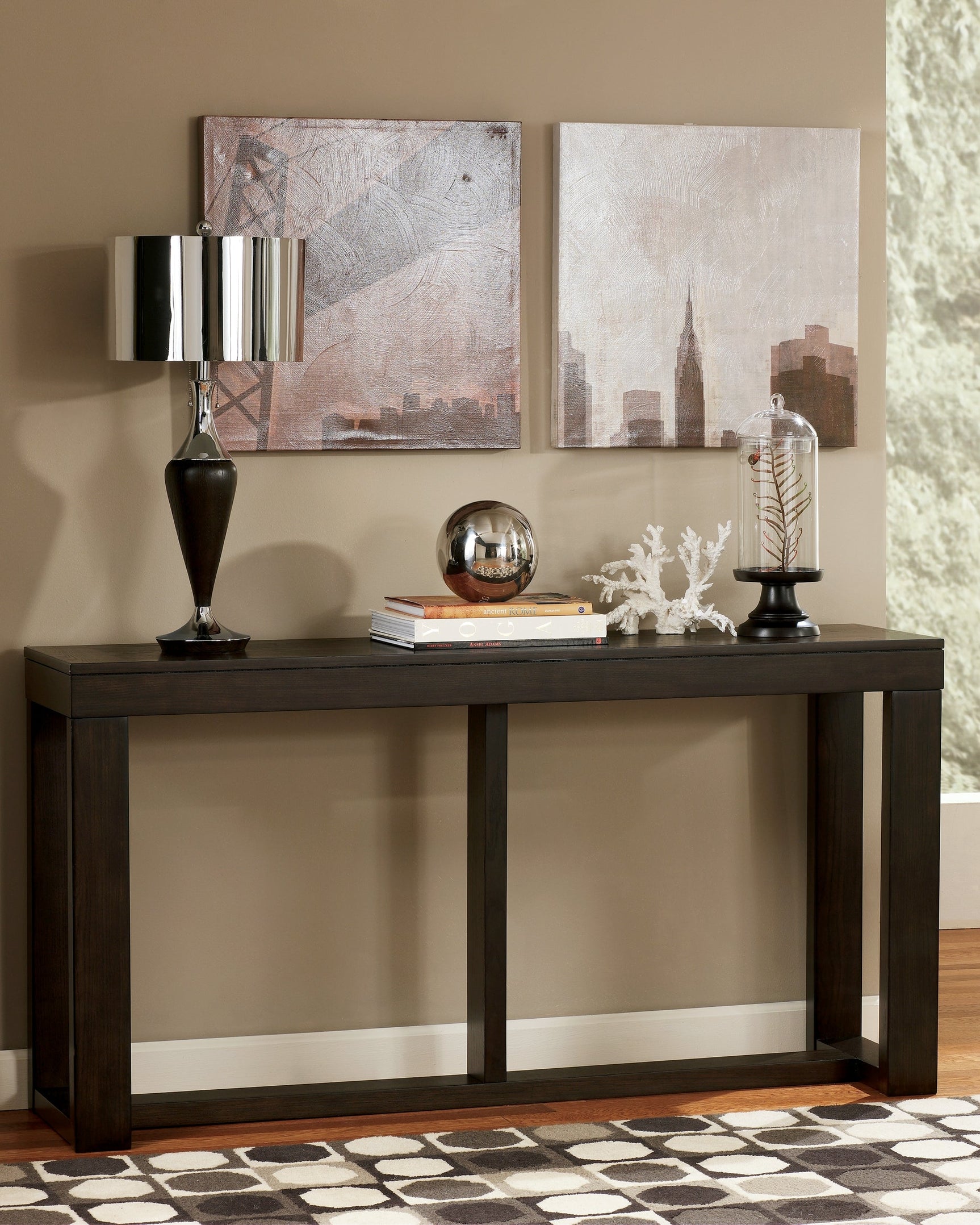 Watson Dark Brown Coffee Table & 2 End Tables w/Console (Online Special Price) - Ornate Home