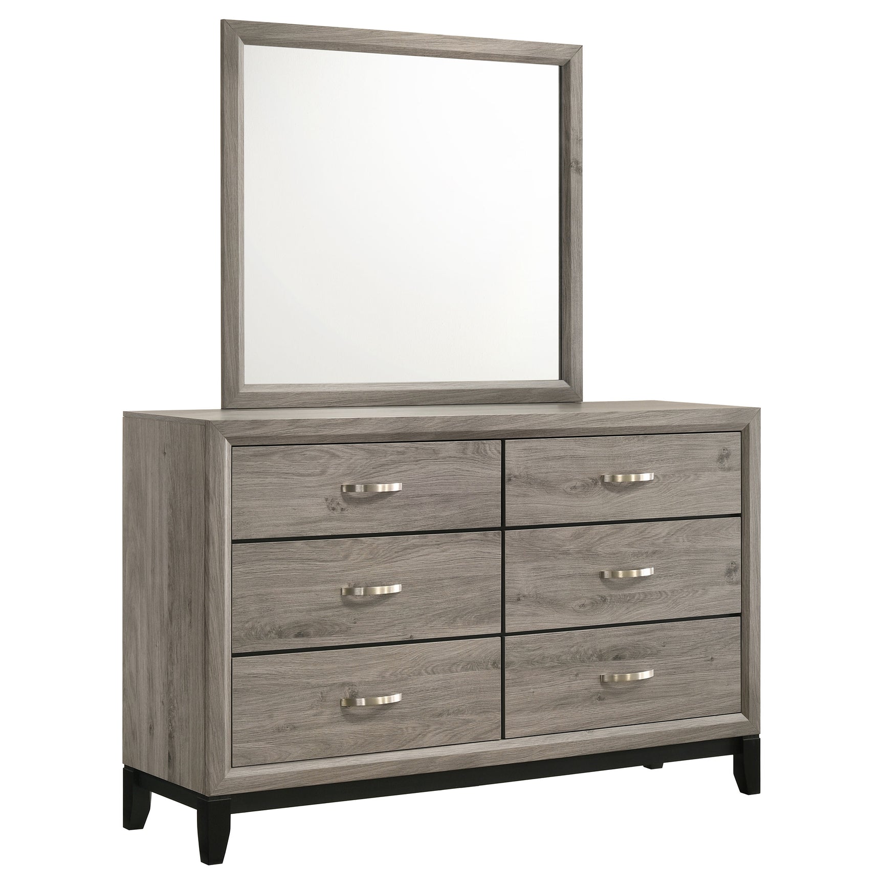 Watson Light Taupe 6-drawer Bedroom Dresser and Mirror - Ornate Home