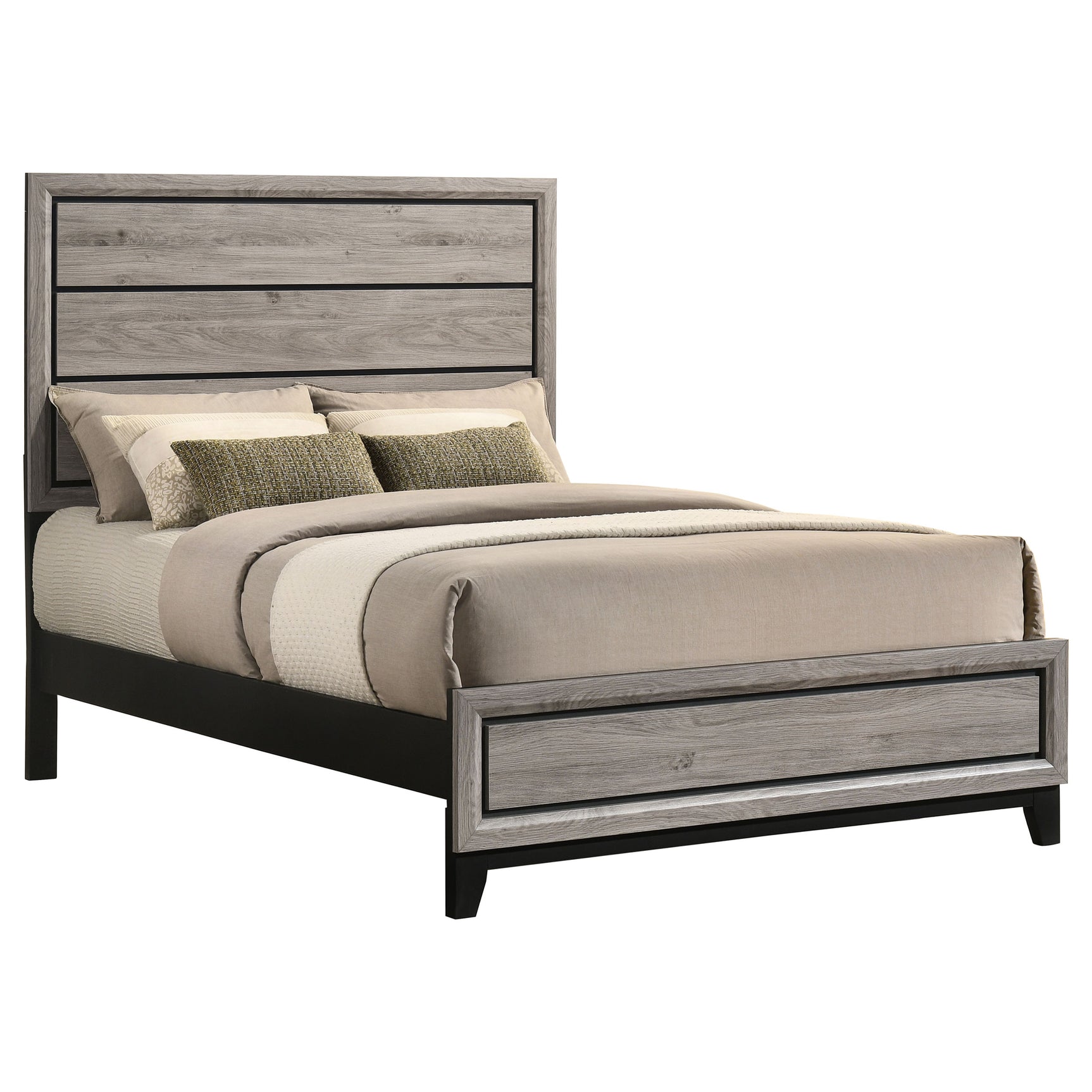 Watson Light Taupe Wood Full Panel Bed - Ornate Home