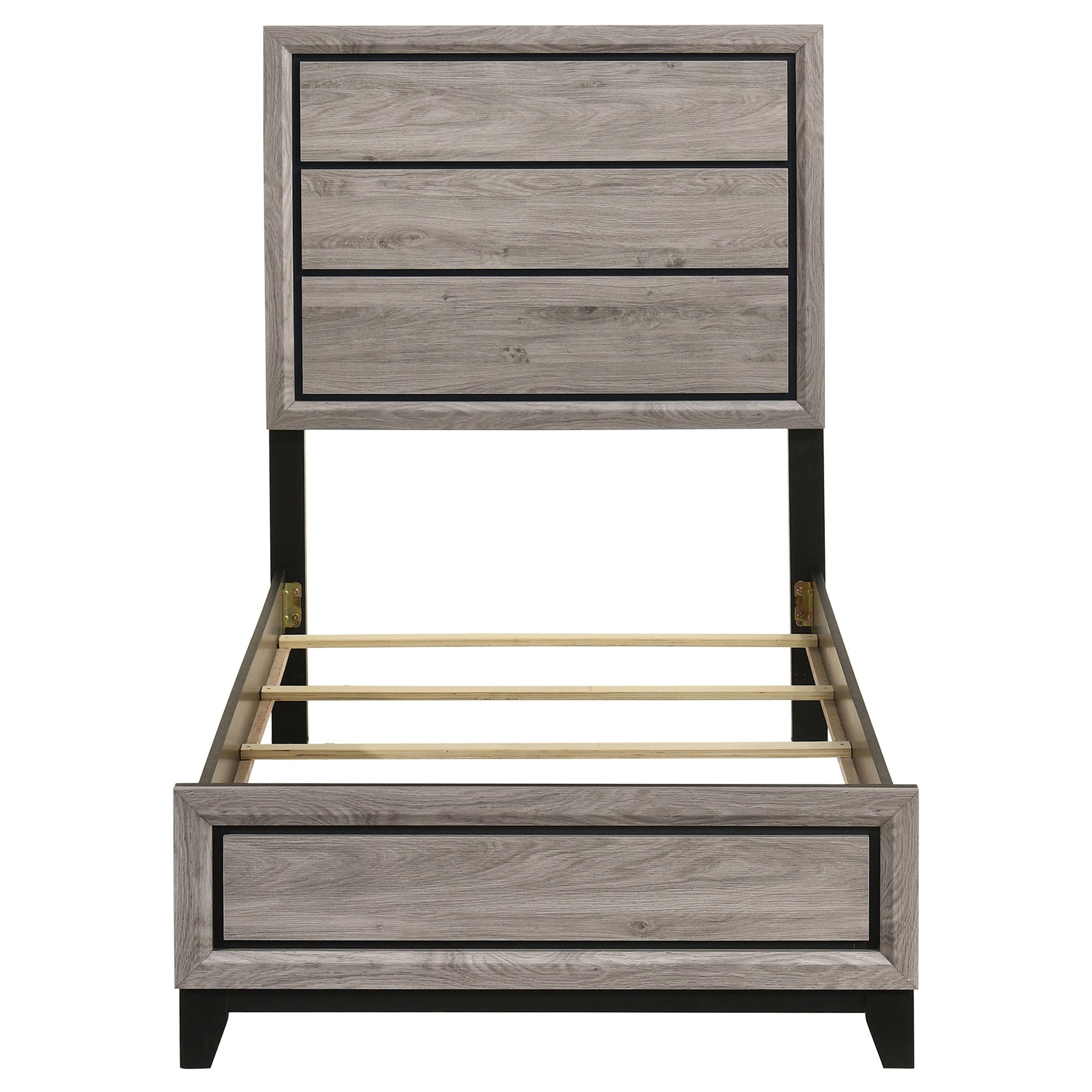Watson Light Taupe Wood Twin Panel Bed - Ornate Home