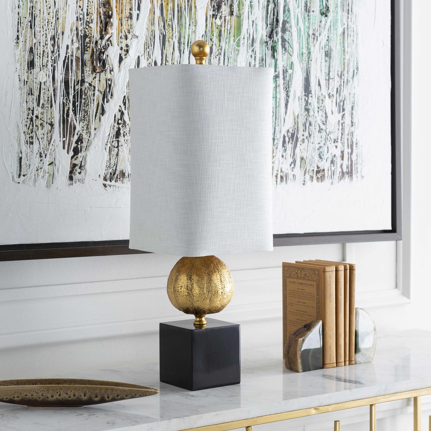 Watsonville Gold & Blac Resin Table Lamp - Ornate Home