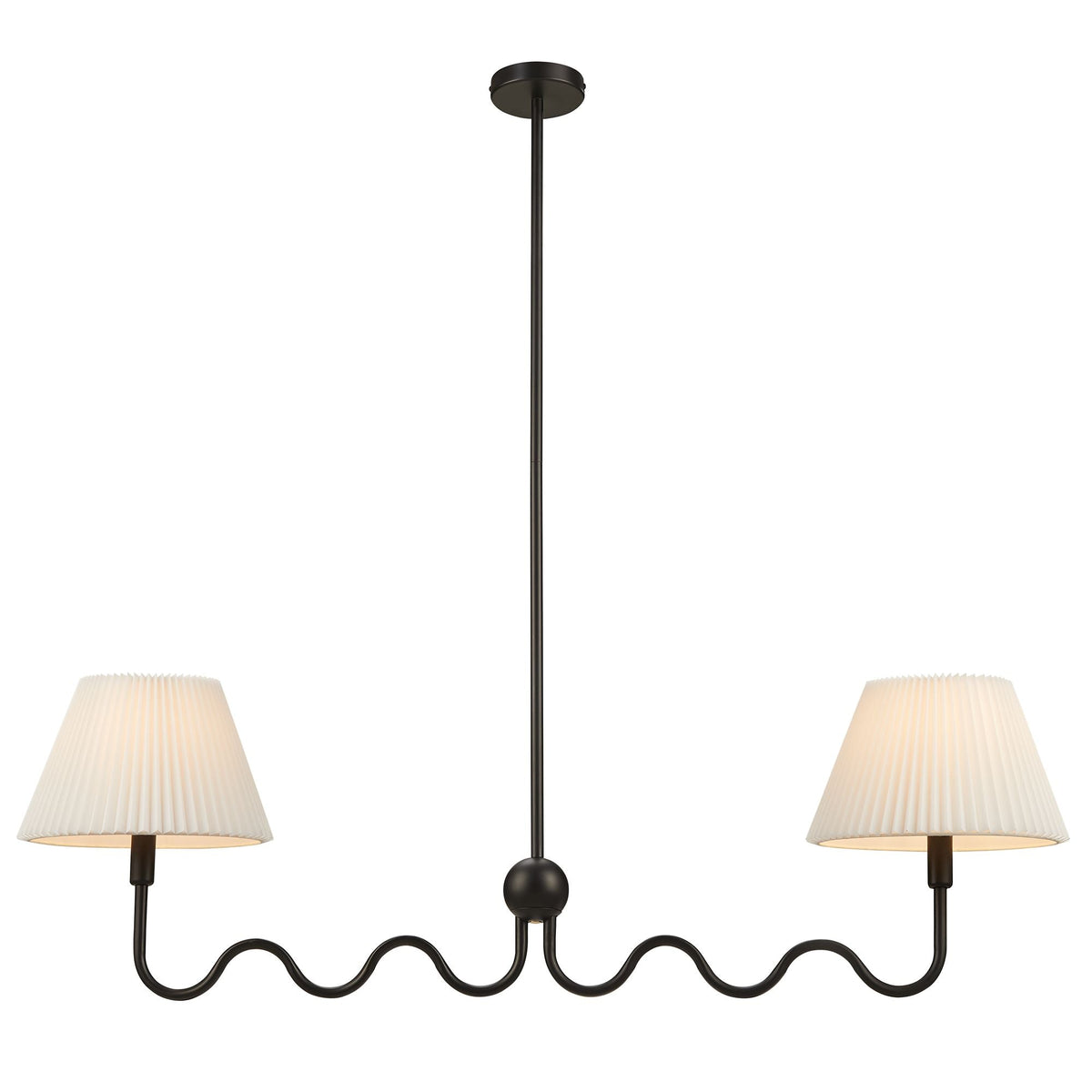 Wave Black Squiggle 2-Arm Pendant Light - Ornate Home