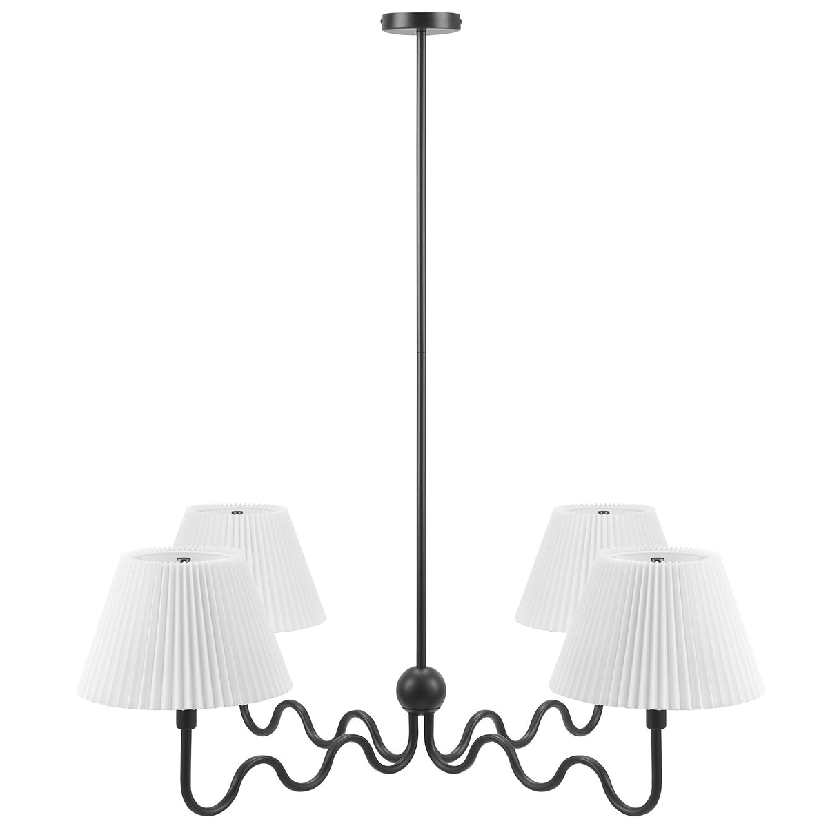 Wave Black Squiggle 4-Arm Pendant Light - Ornate Home