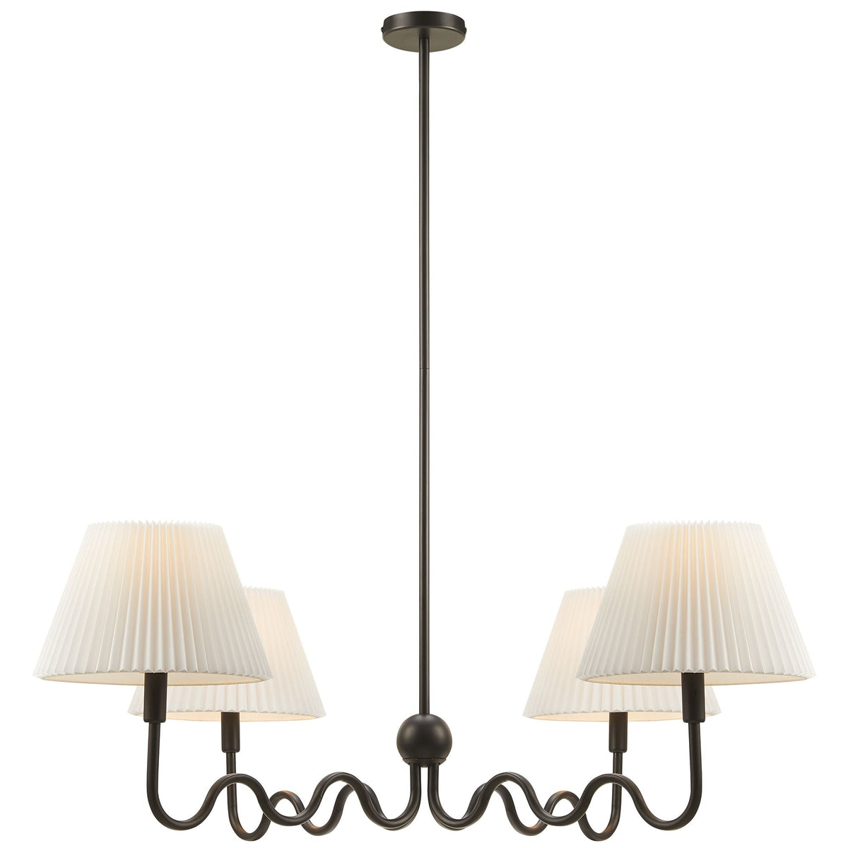 Wave Black Squiggle 4-Arm Pendant Light - Ornate Home
