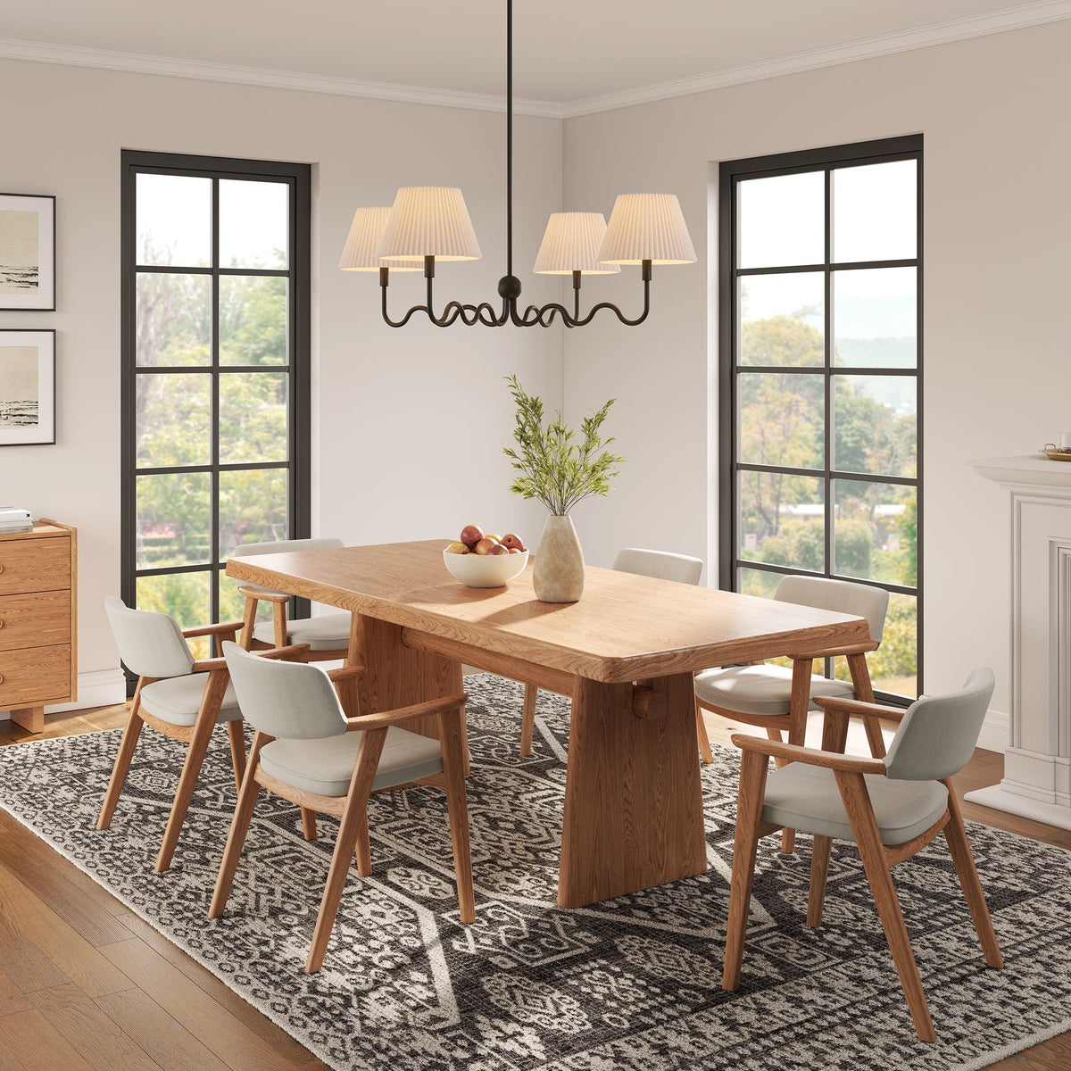 Wave Black Squiggle 4-Arm Pendant Light - Ornate Home