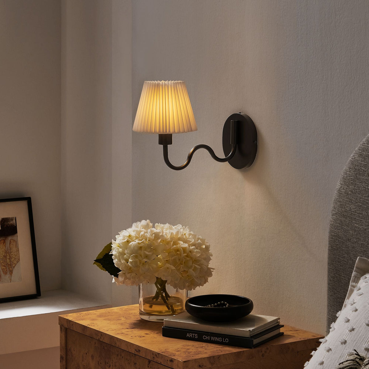 Wave Black Squiggle Arm Wall Sconce - Ornate Home