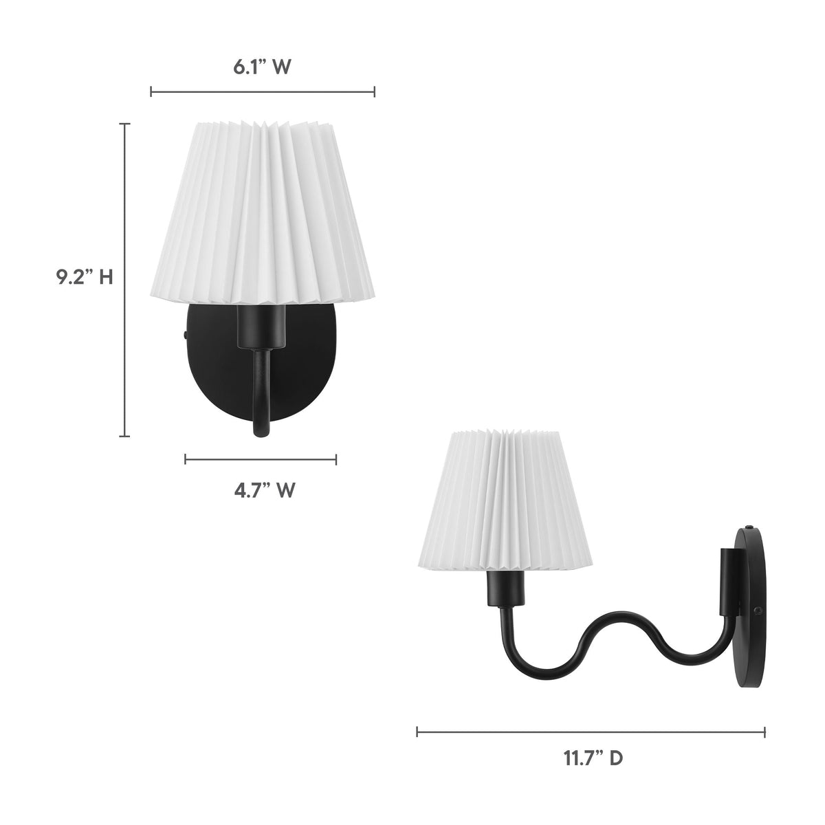 Wave Black Squiggle Arm Wall Sconce - Ornate Home