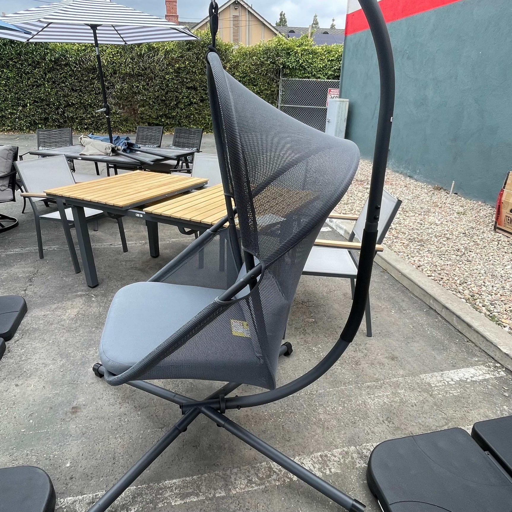 Wave Black Swing Chair Stand - Ornate Home