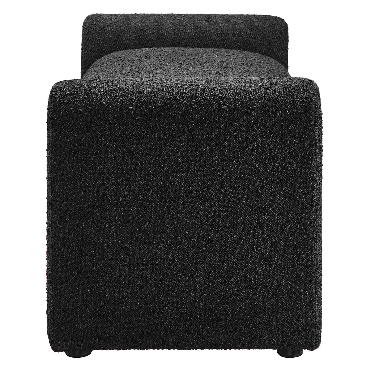 Waverly Black Boucle Fabric Bench - Ornate Home