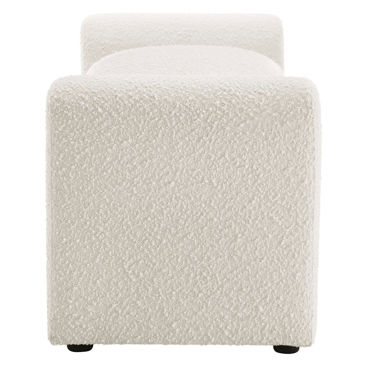 Waverly Ivory Boucle Fabric Bench - Ornate Home