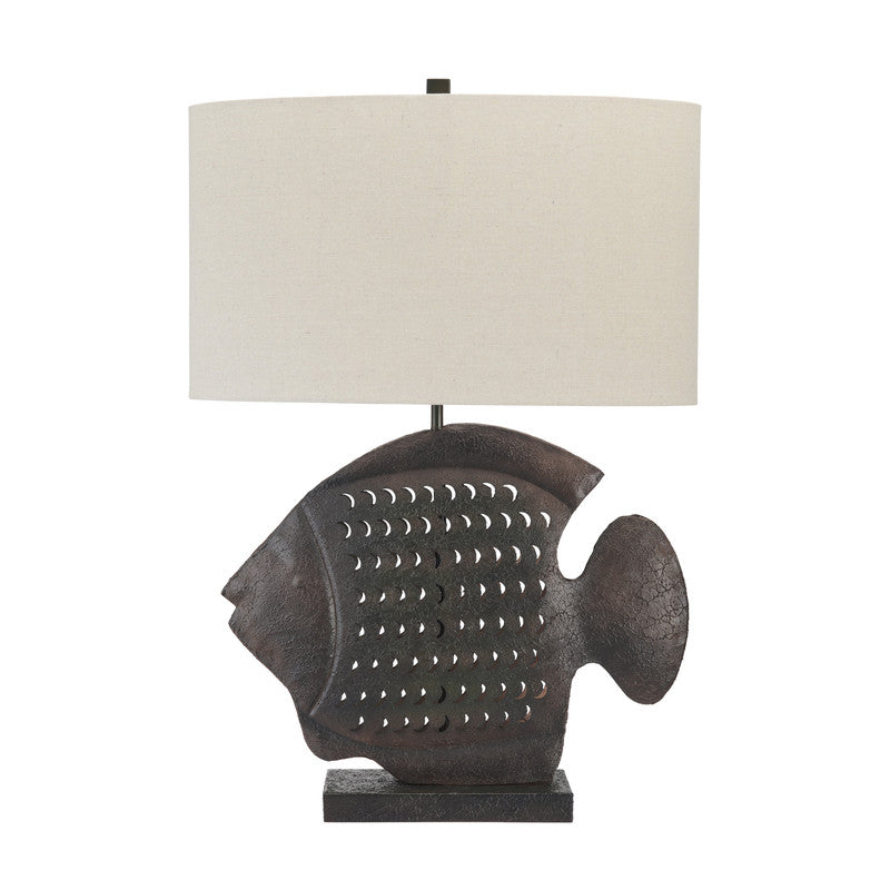 Wavetail Brown/Black Table Lamp - Ornate Home