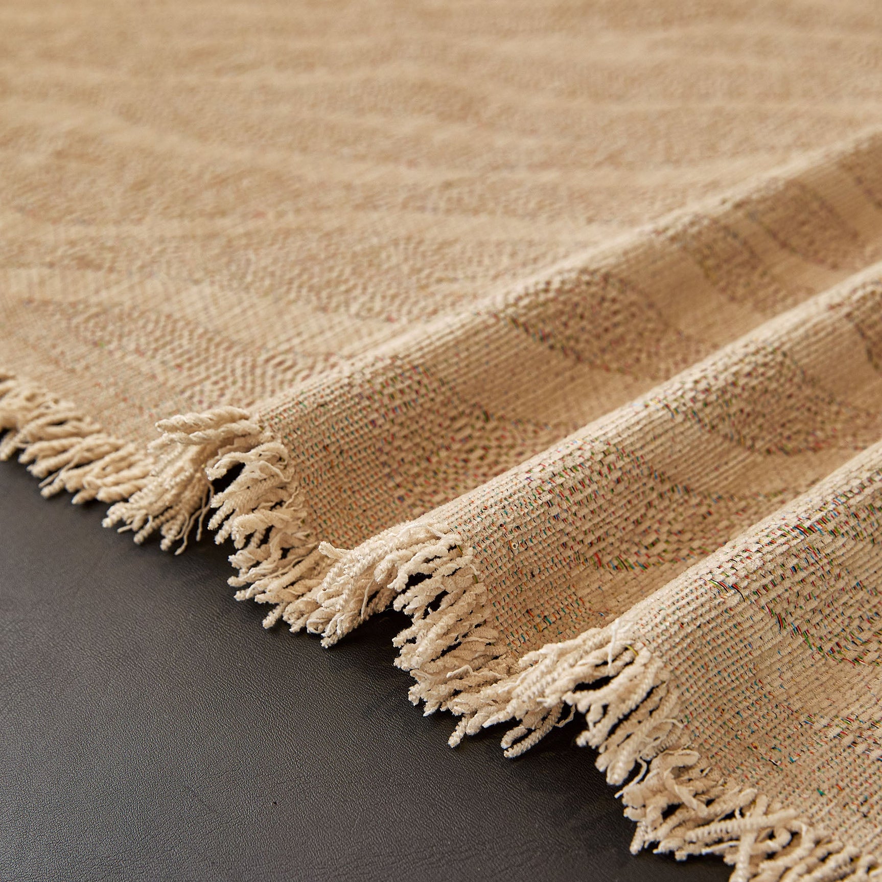 Wavy Wave Pattern Woven Couch Cover with Fringe Tassel, Soft Furniture Cover Protector - Ornate Home