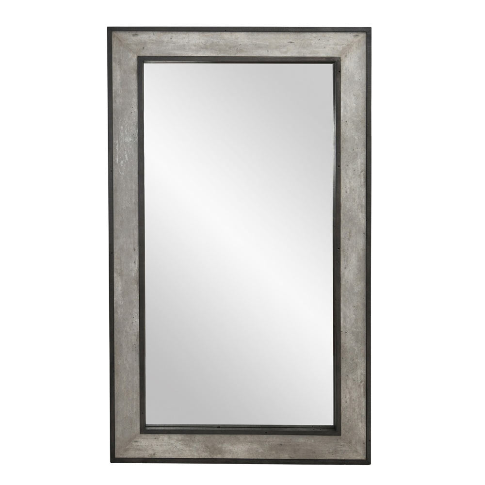 Webster Ash/Weathered Cement Floor Mirror - Ornate Home