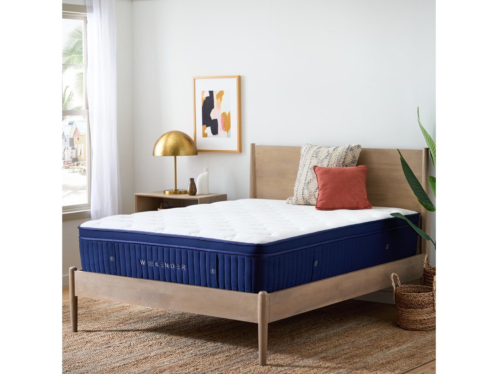Weekender Blue/White Full 13" Euro Top Hybrid Mattress - Ornate Home