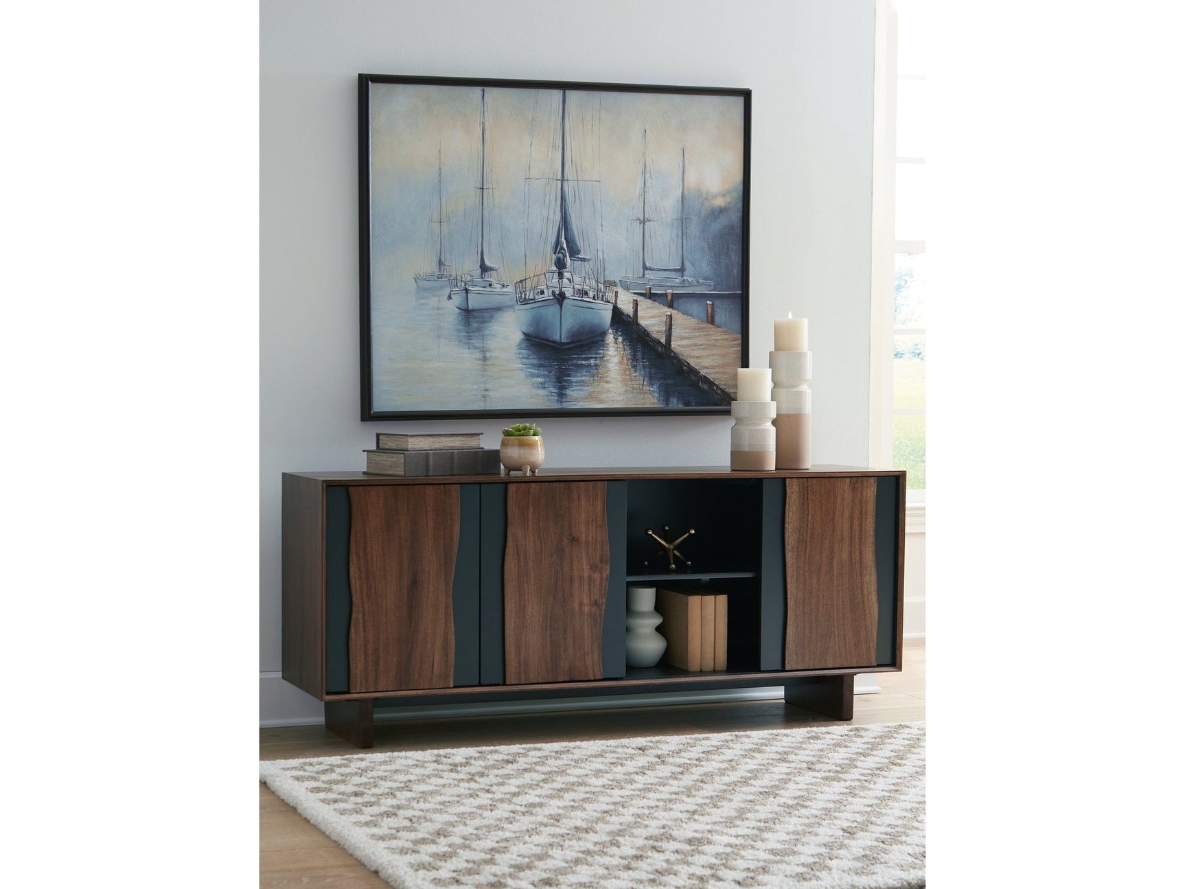 Welby Brown/Charcoal Accent Cabinet (Online Special Price) - Ornate Home