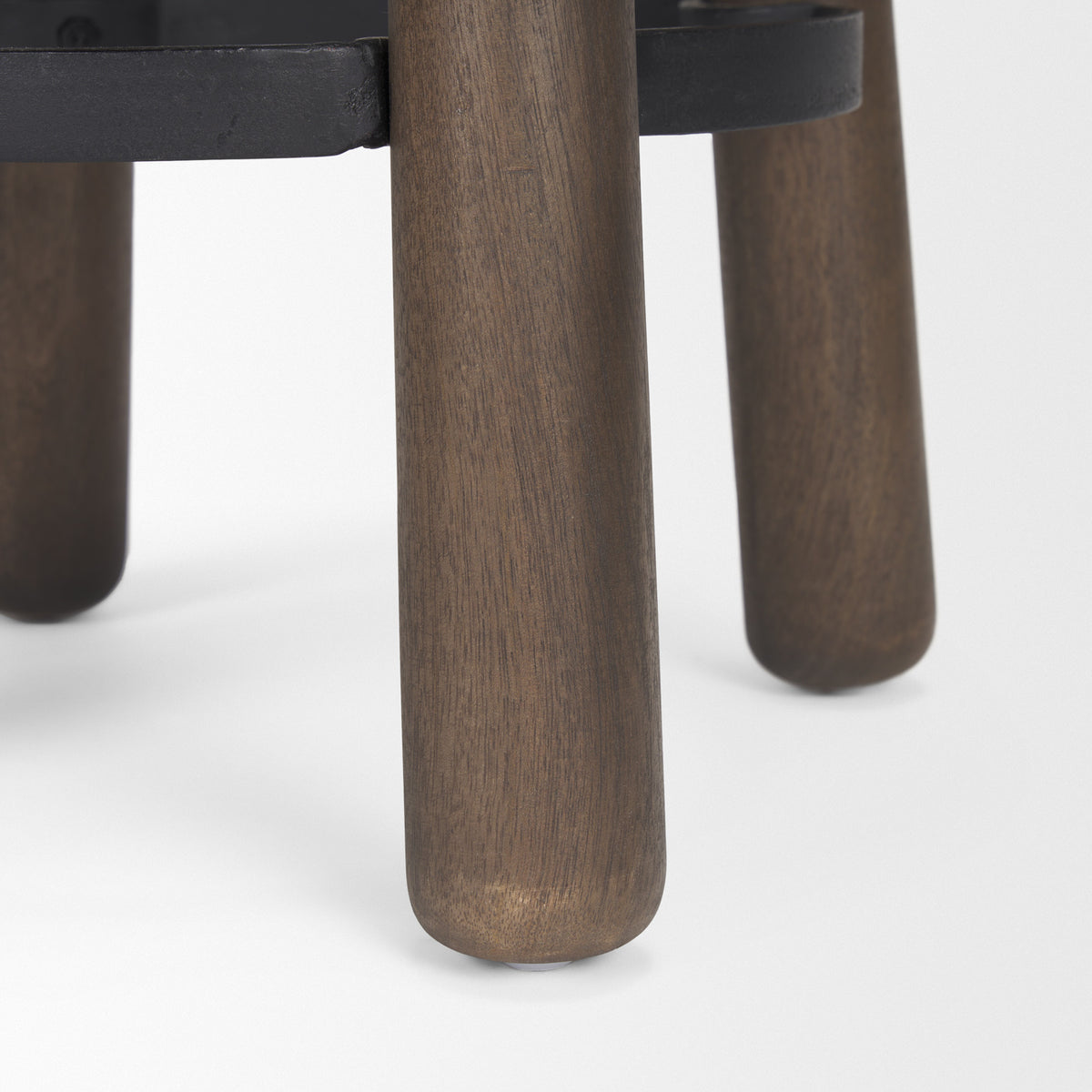 Weldon Dark Brown/Matte Black Wood Metal Counter Stool