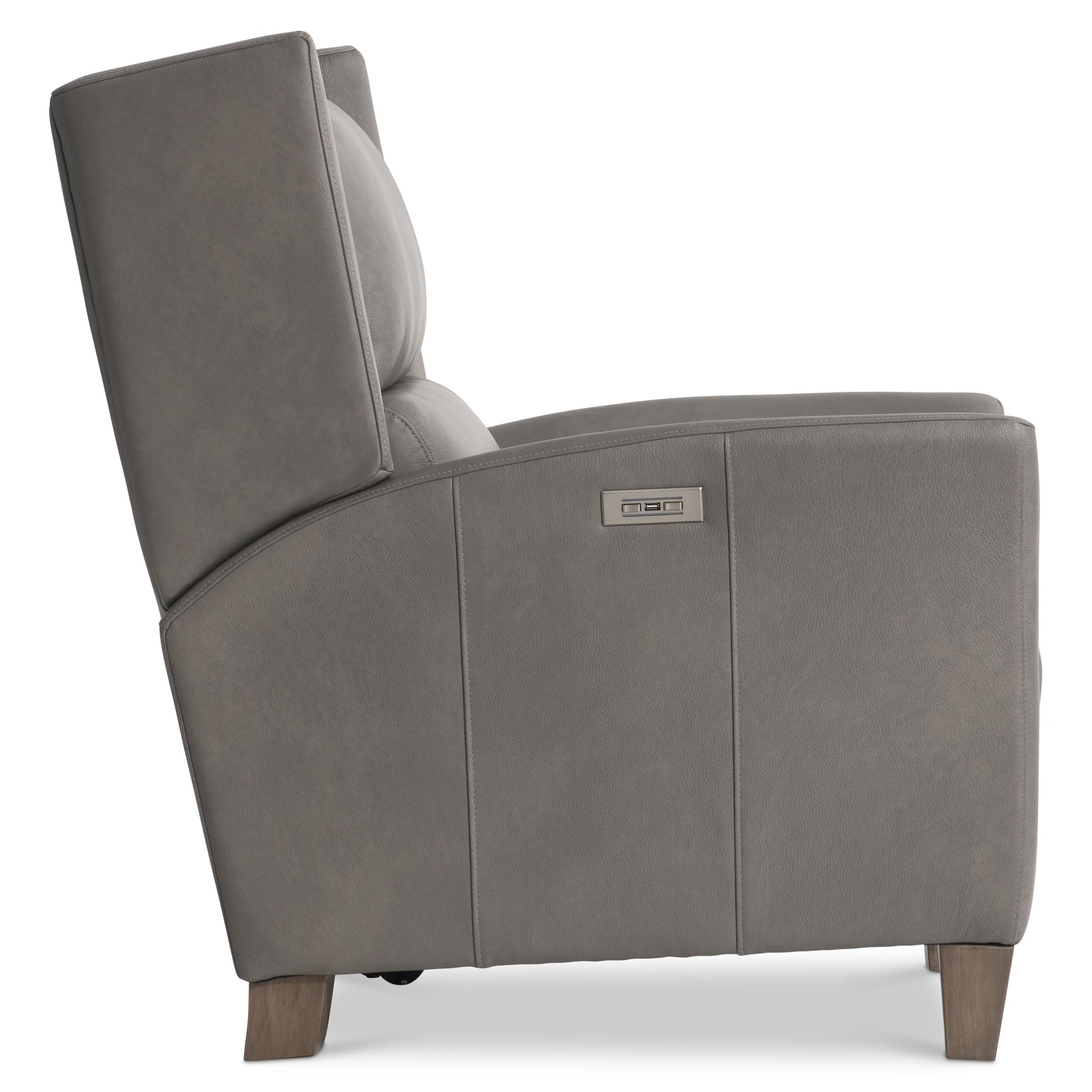 Weller Grey Leather Power Motion Chair - Ornate Home
