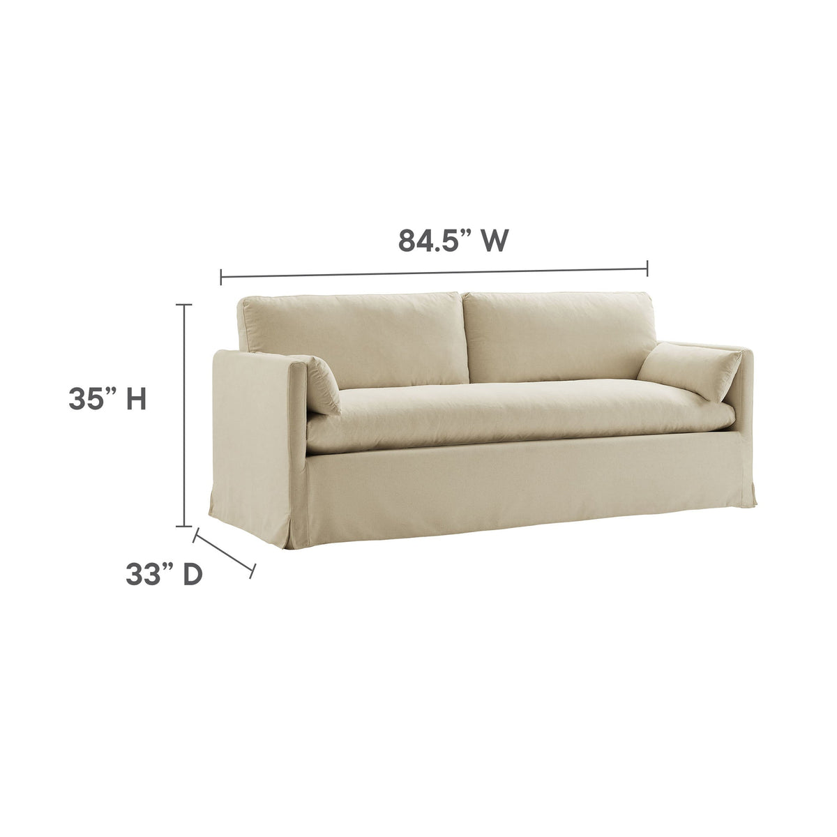 Wellfleet Linen 85" Slipcovered Fabric Sofa - Ornate Home
