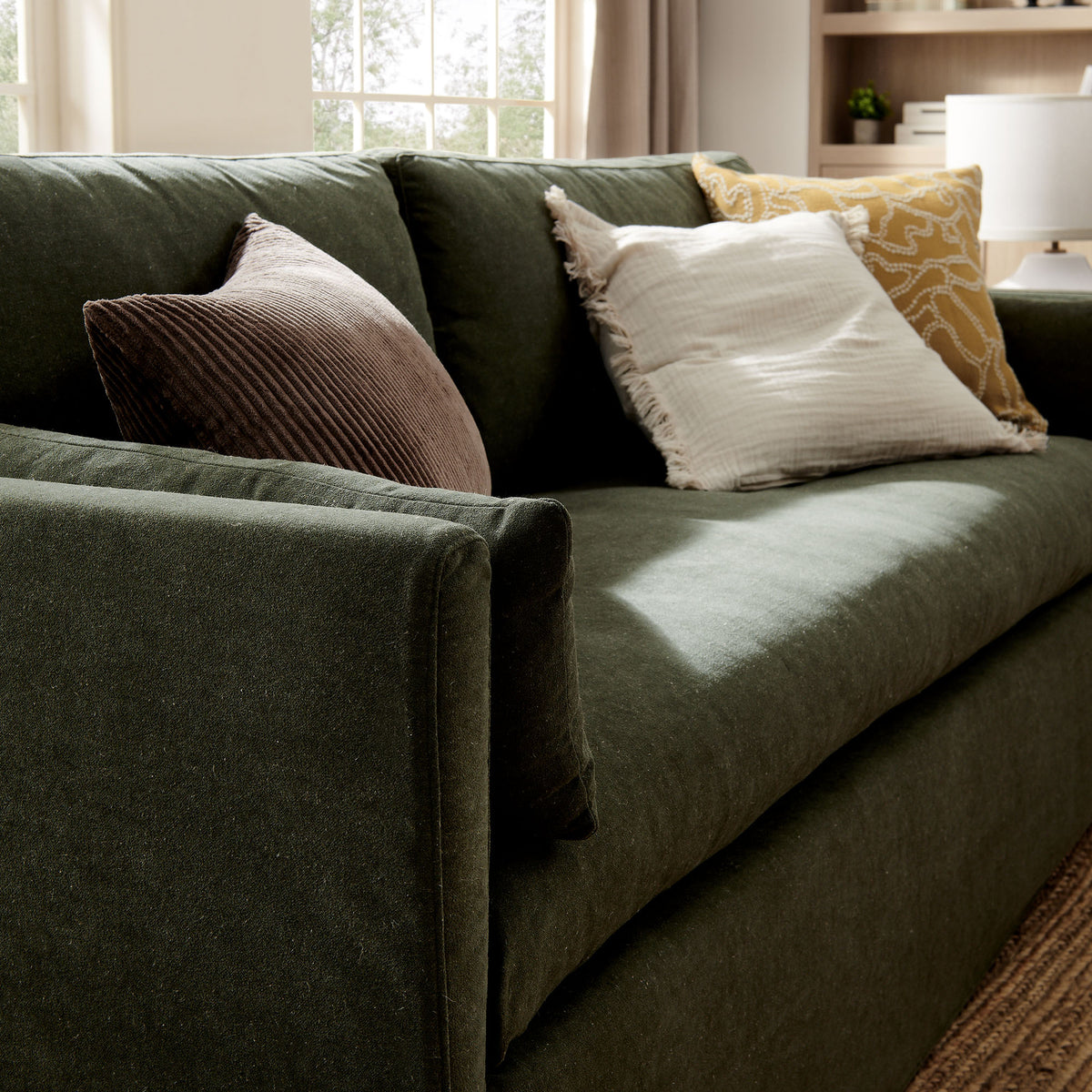 Wellfleet Sage 85" Slipcovered Fabric Sofa - Ornate Home