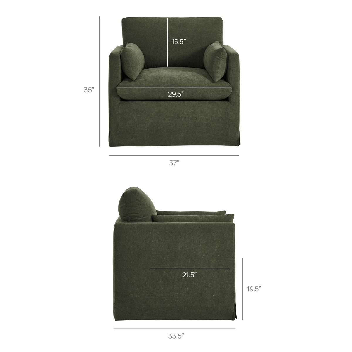 Wellfleet Sage Slipcovered Linen-Blend Armchair - Ornate Home
