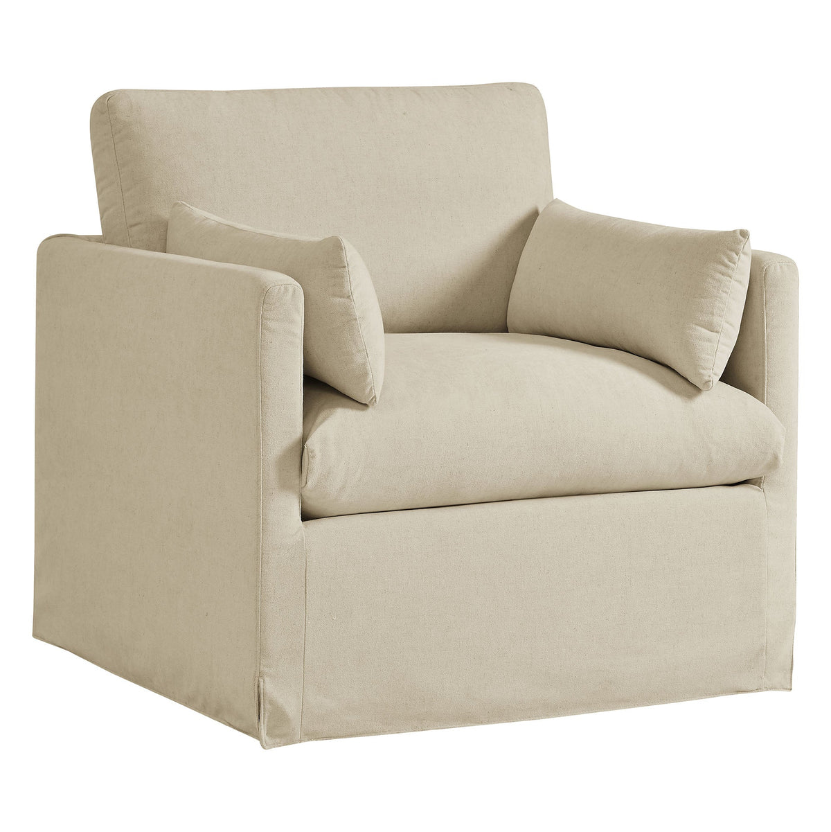 Wellfleet Slipcovered Linen-Blend Armchair - Ornate Home
