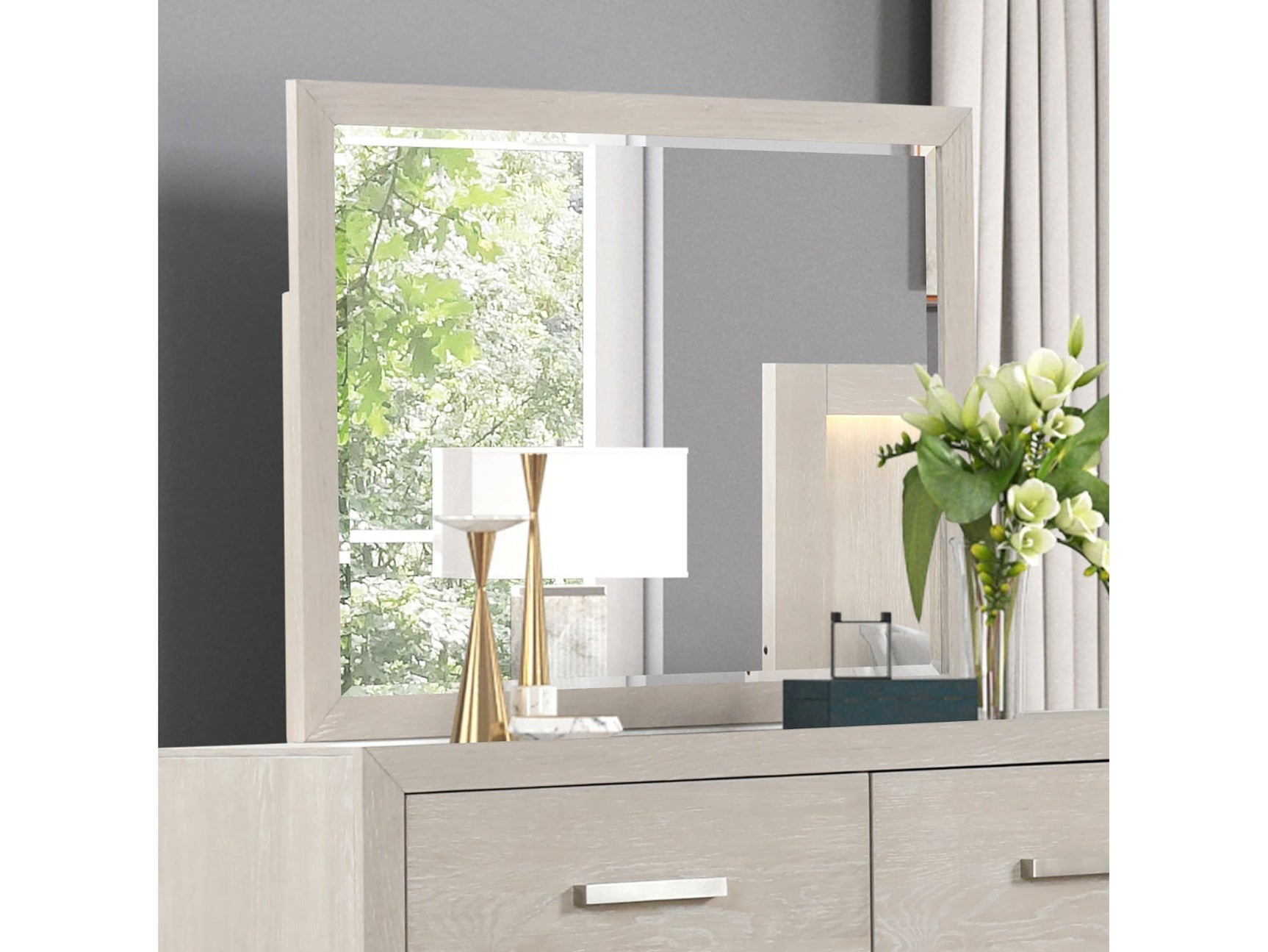 Wellingborough Light Gray Mirror - Ornate Home