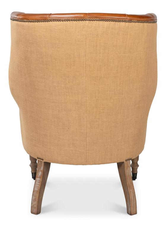 Welsh Brown Leather & Jute Chair - Ornate Home