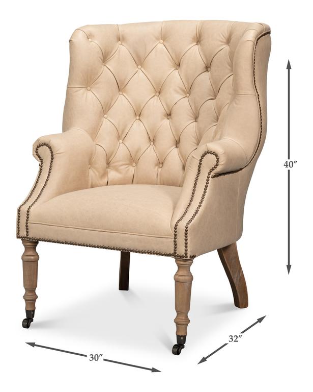 Welsh Cappuccion Leather Chair - Ornate Home