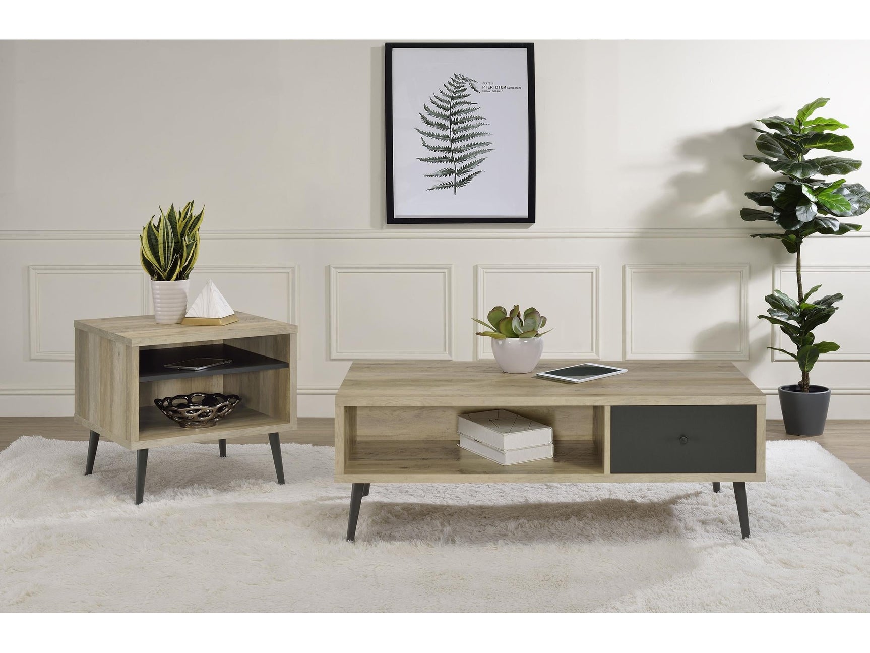 Welsh Distressed Pine 2-piece Coffee and End Table Set - Ornate Home