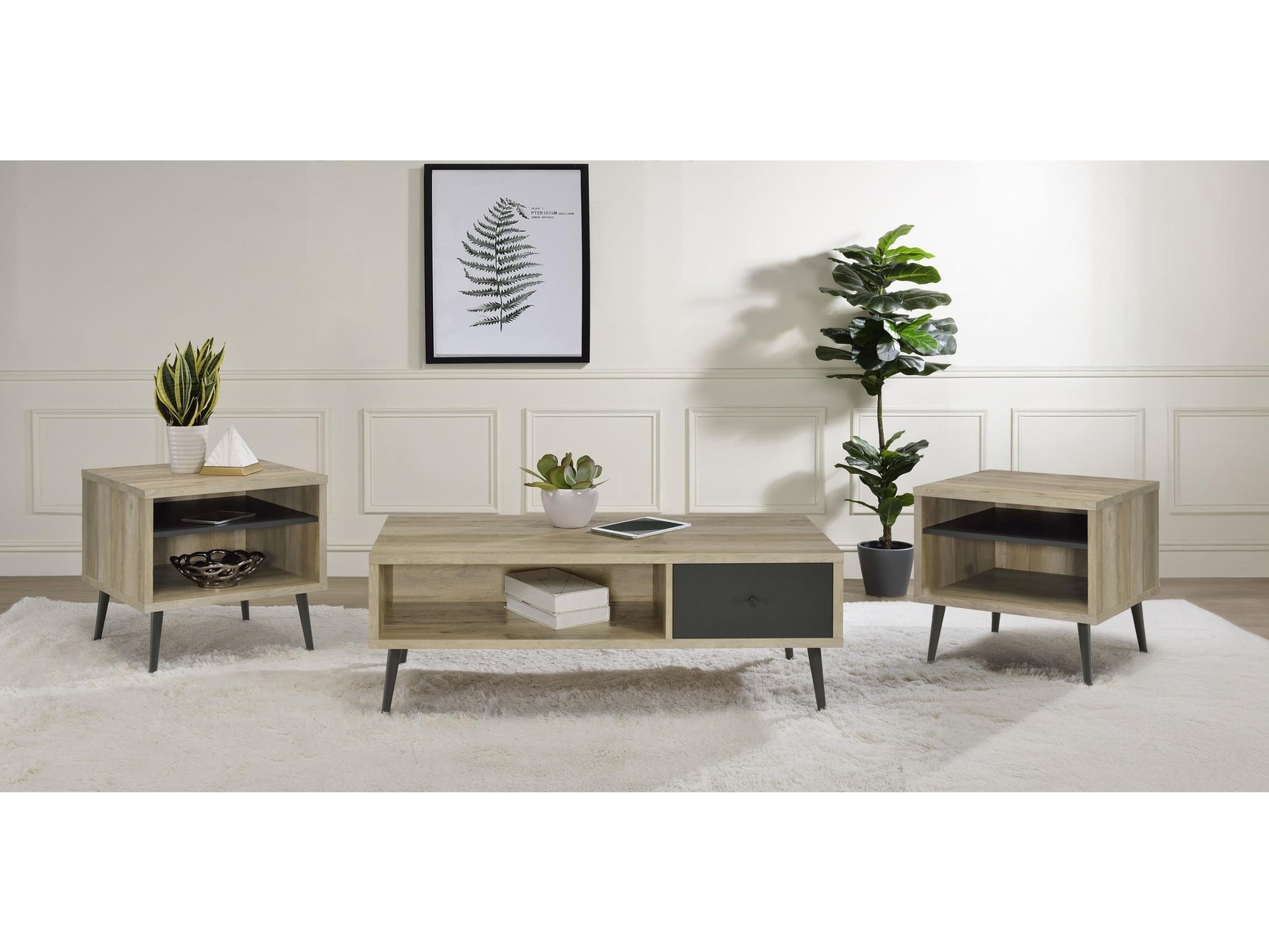 Welsh Distressed Pine 3-piece Coffee and End Table Set - Ornate Home