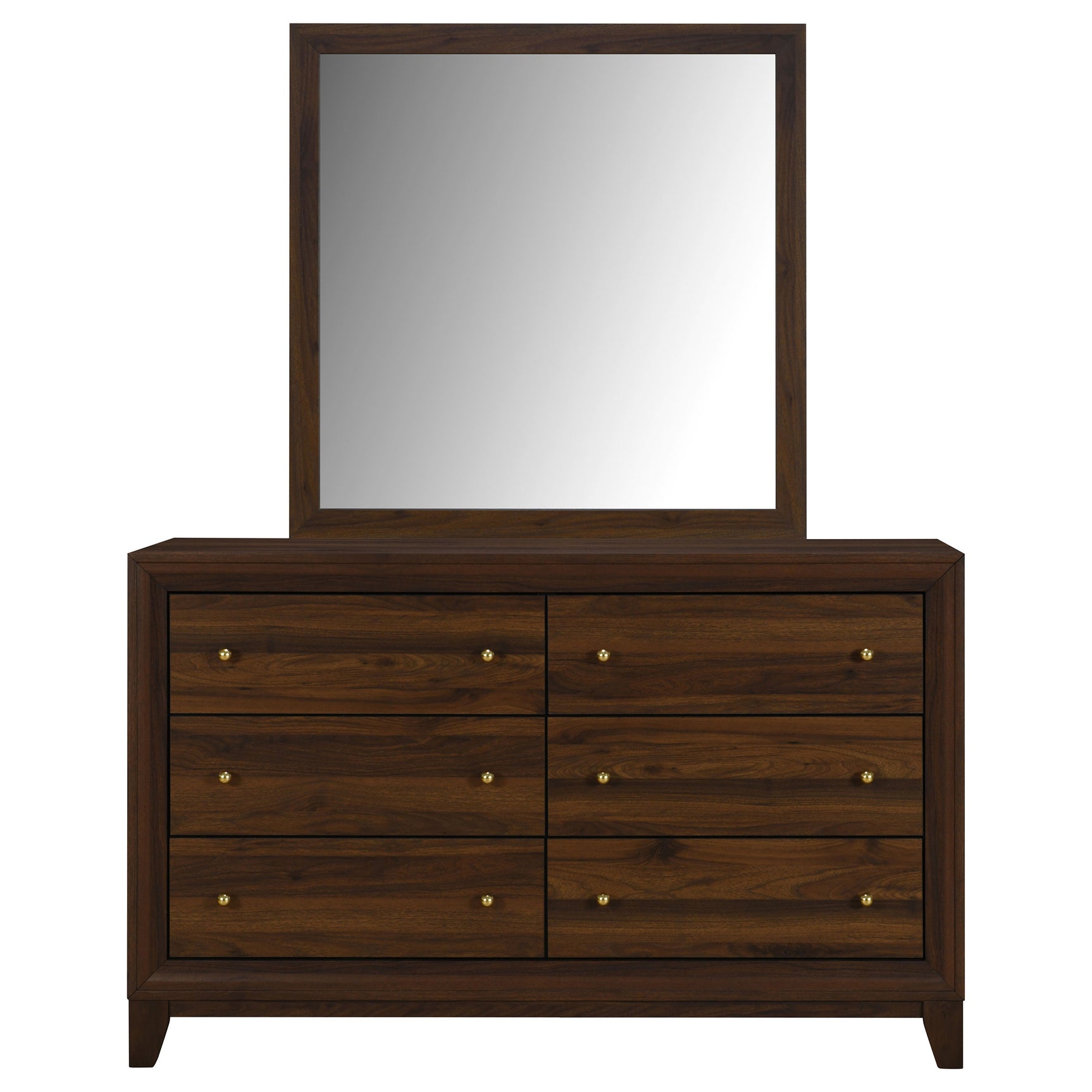 Welsley Walnut Dresser and Mirror - Ornate Home