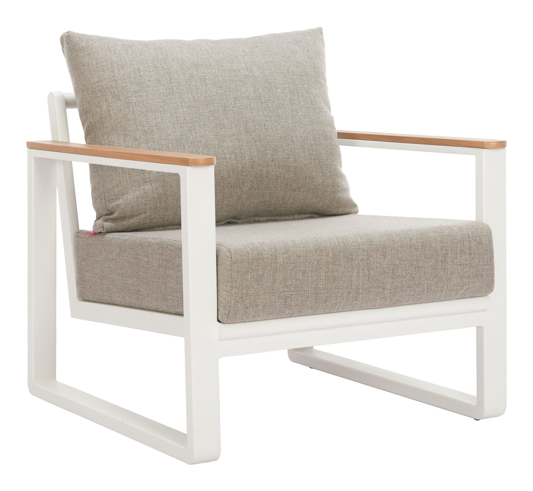 Welt Taupe & White Armchair